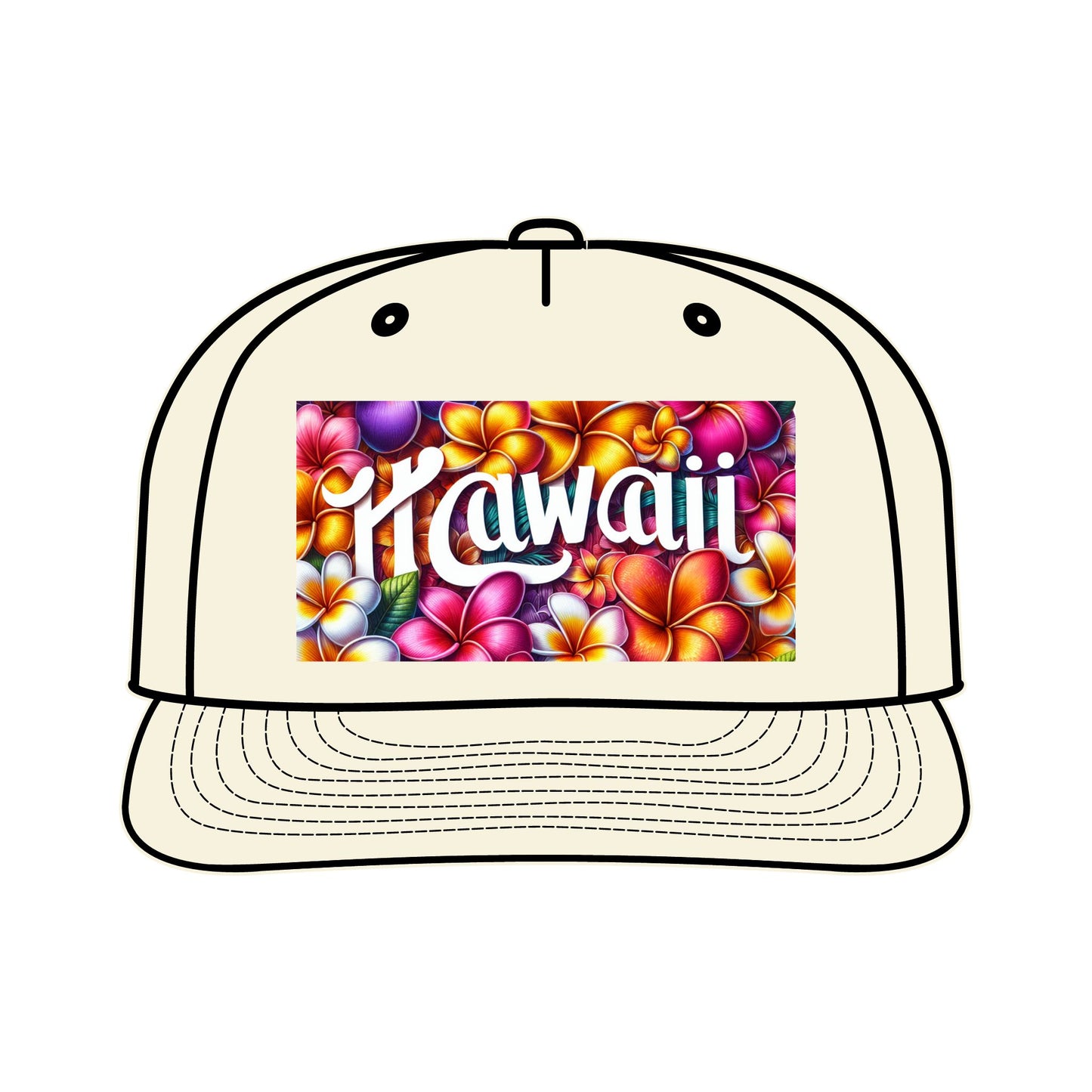 Hawaii Floral Surf Cap - Bright Tropical Style for Beach Days - Hawaiian Flair