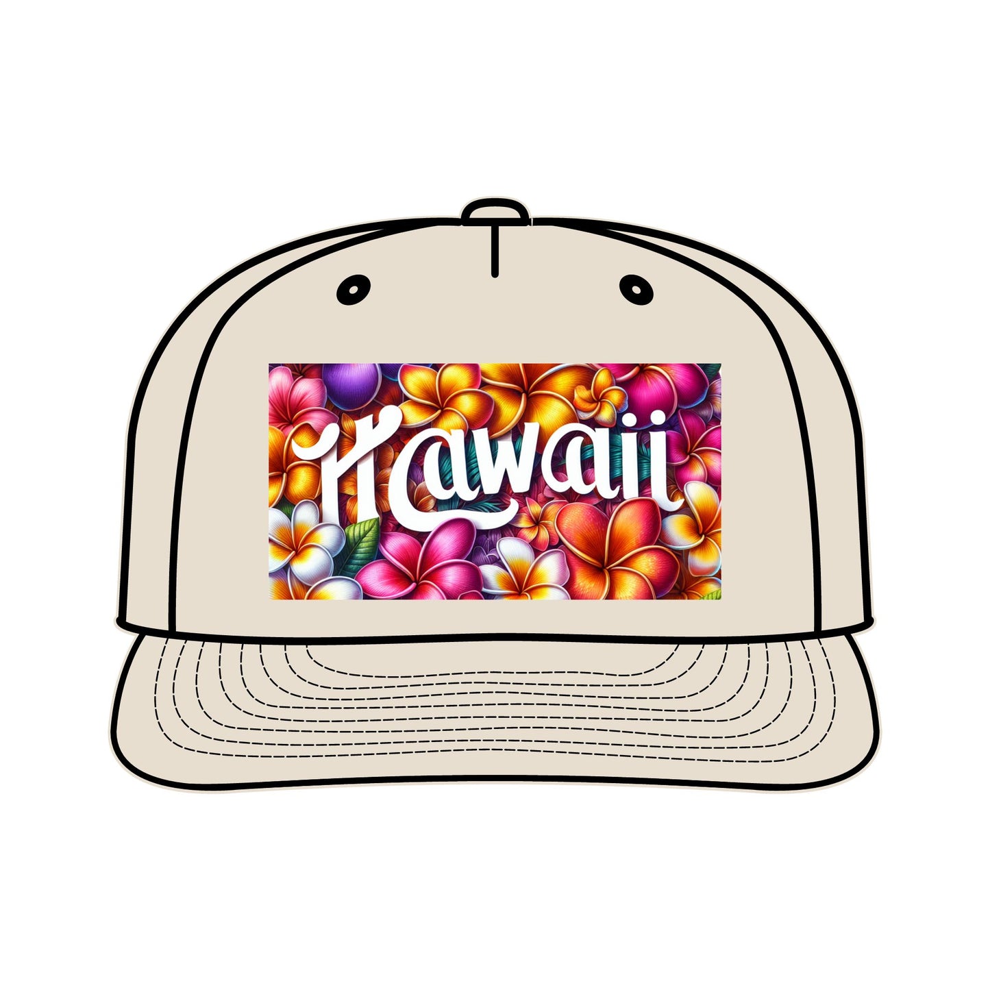 Hawaii Floral Surf Cap - Bright Tropical Style for Beach Days - Hawaiian Flair
