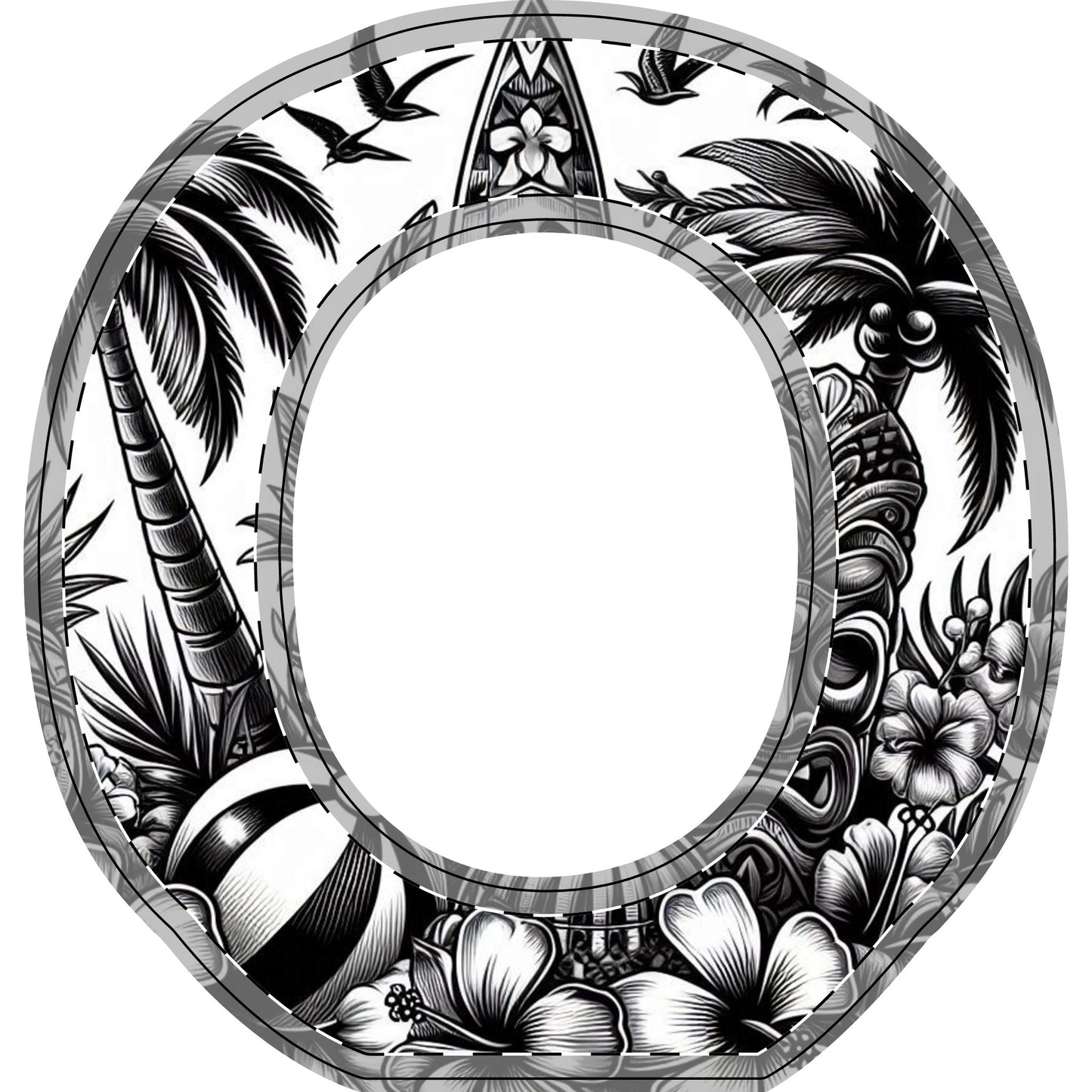 Tropical-Themed Wood Decor with Surfboard & Star Design - Hawaiian Flair