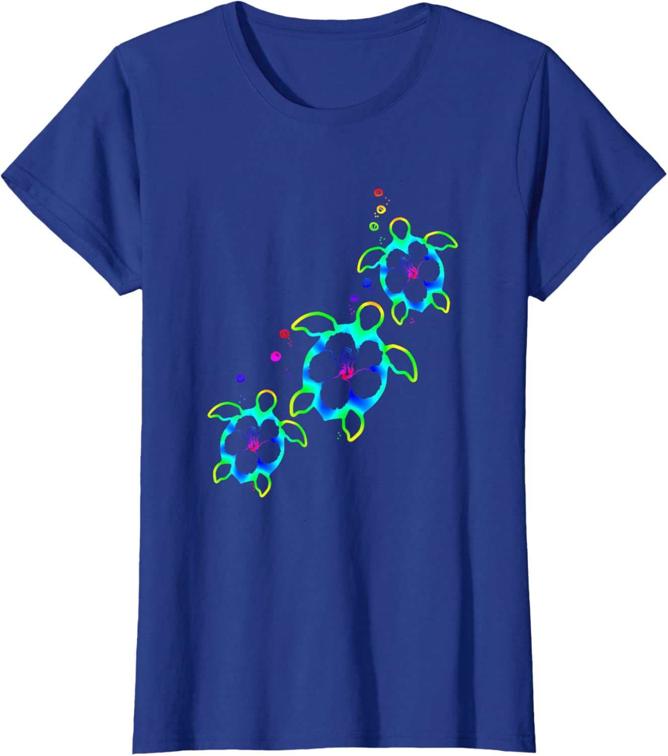 Tropical Colors Hawaiian Honu Sea Turtles T-Shirt