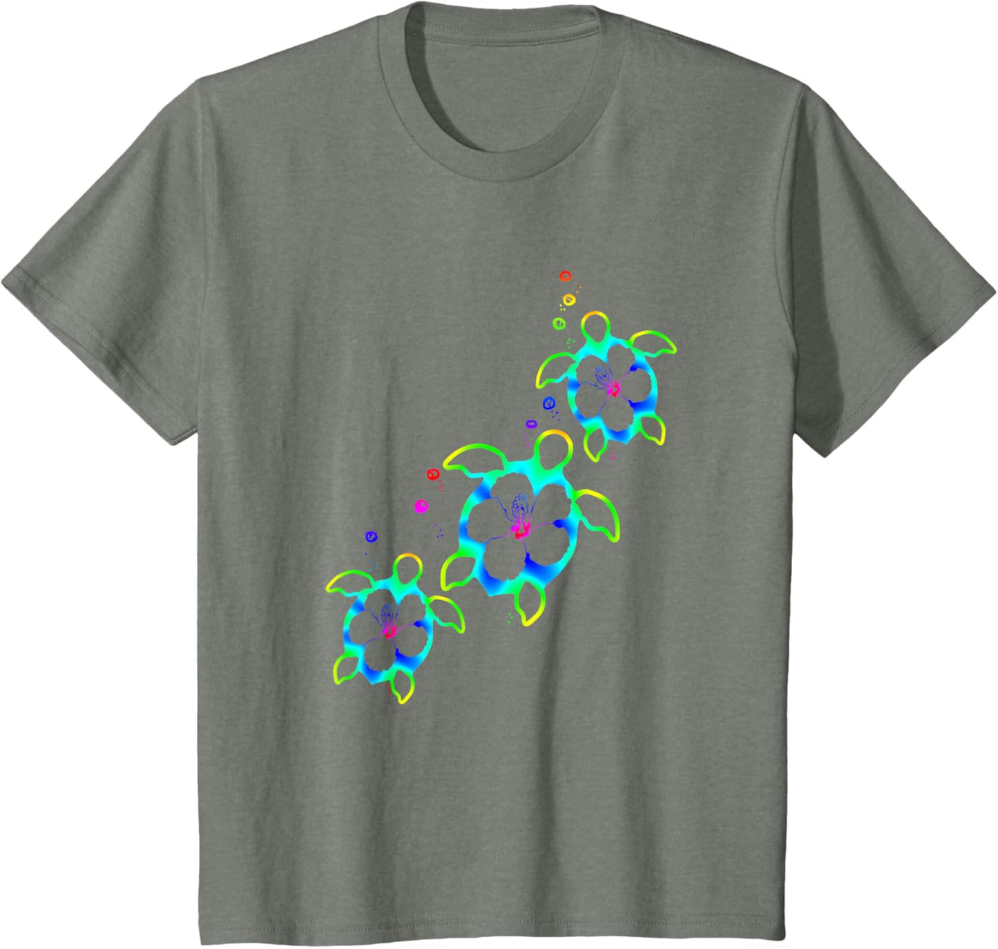Tropical Colors Hawaiian Honu Sea Turtles T-Shirt