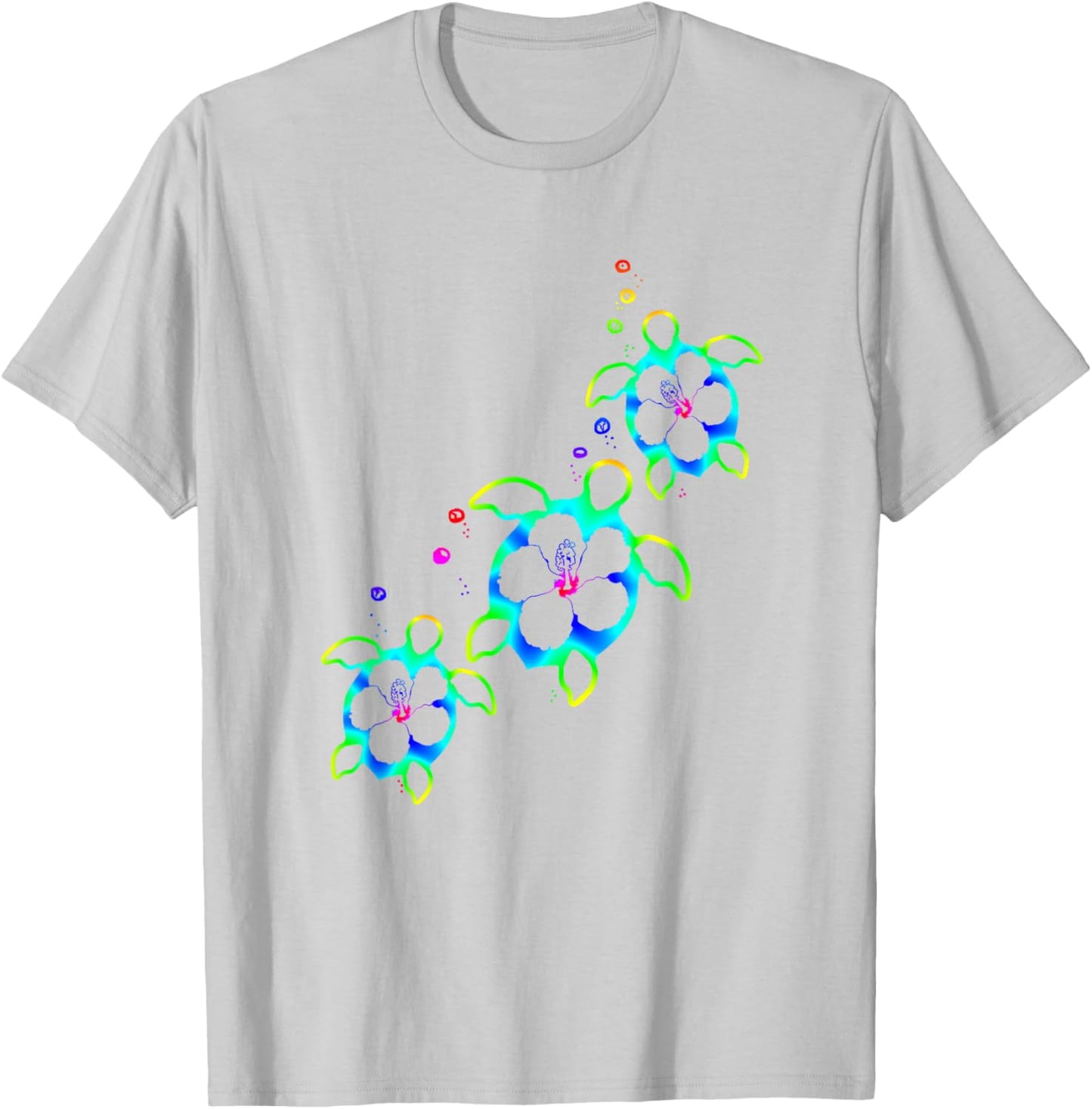 Tropical Colors Hawaiian Honu Sea Turtles T-Shirt