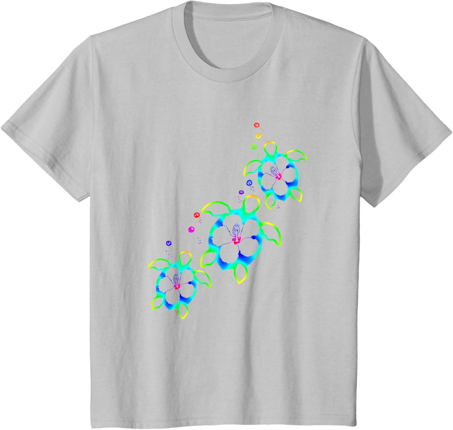 Tropical Colors Hawaiian Honu Sea Turtles T-Shirt