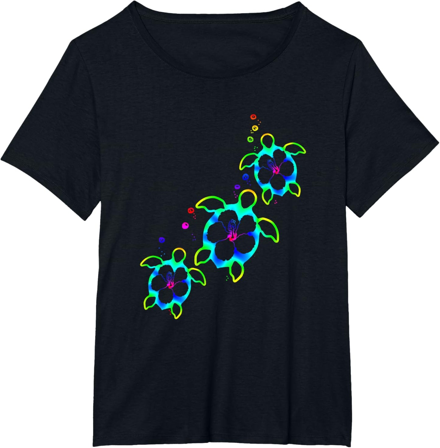 Tropical Colors Hawaiian Honu Sea Turtles T-Shirt