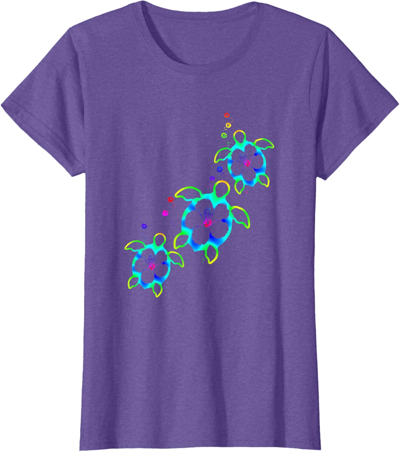 Tropical Colors Hawaiian Honu Sea Turtles T-Shirt