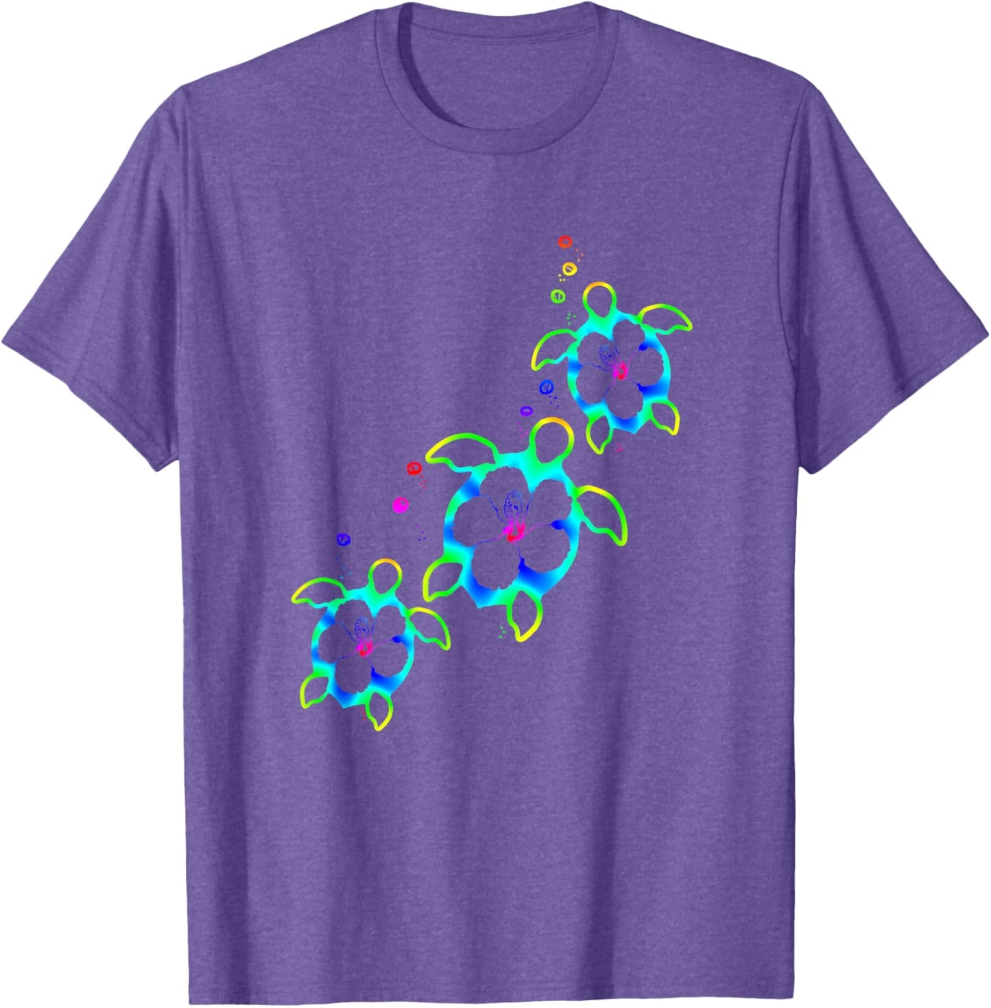 Tropical Colors Hawaiian Honu Sea Turtles T-Shirt