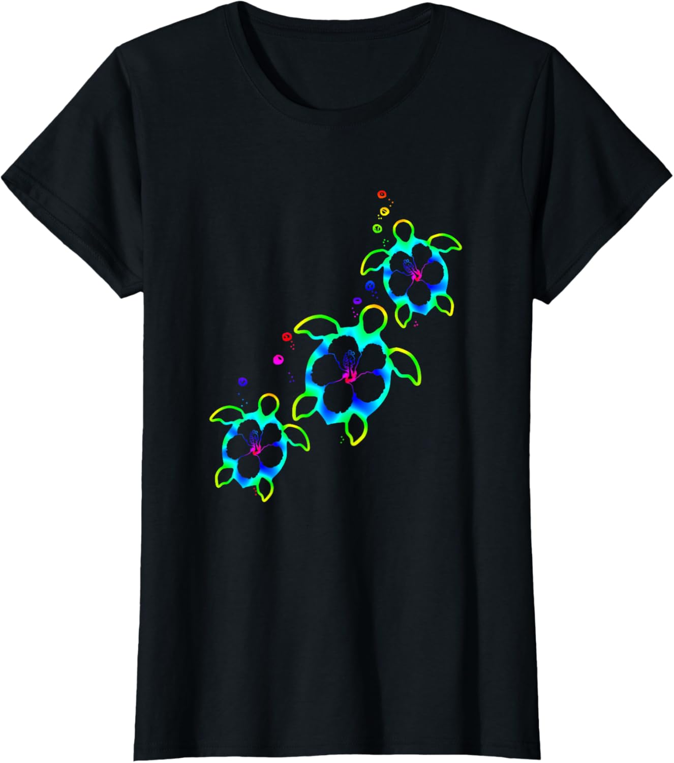 Tropical Colors Hawaiian Honu Sea Turtles T-Shirt