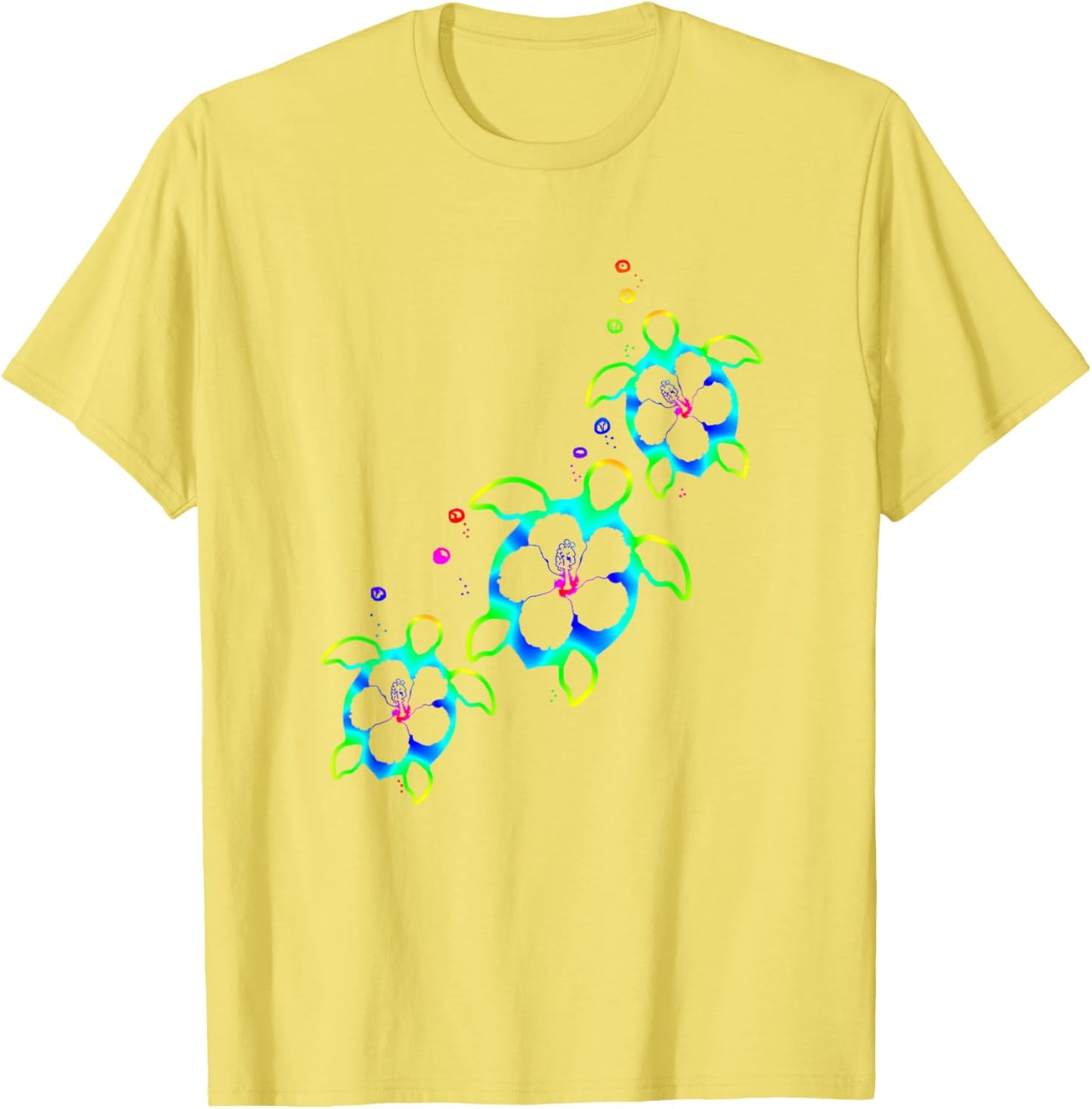 Tropical Colors Hawaiian Honu Sea Turtles T-Shirt