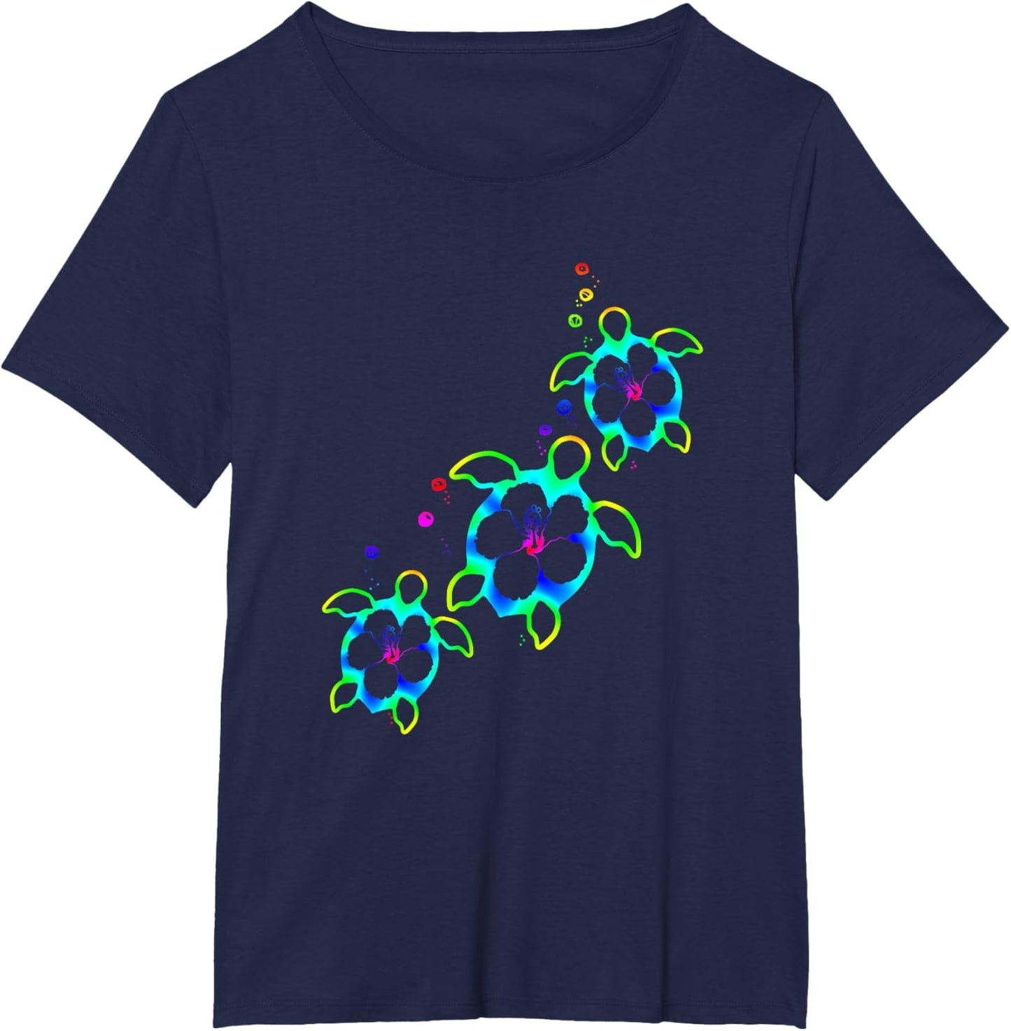 Tropical Colors Hawaiian Honu Sea Turtles T-Shirt