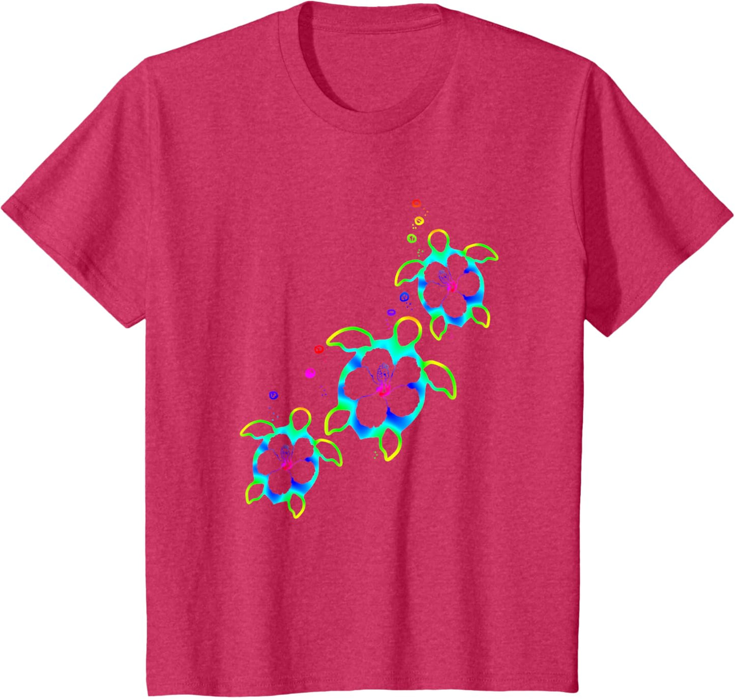 Tropical Colors Hawaiian Honu Sea Turtles T-Shirt