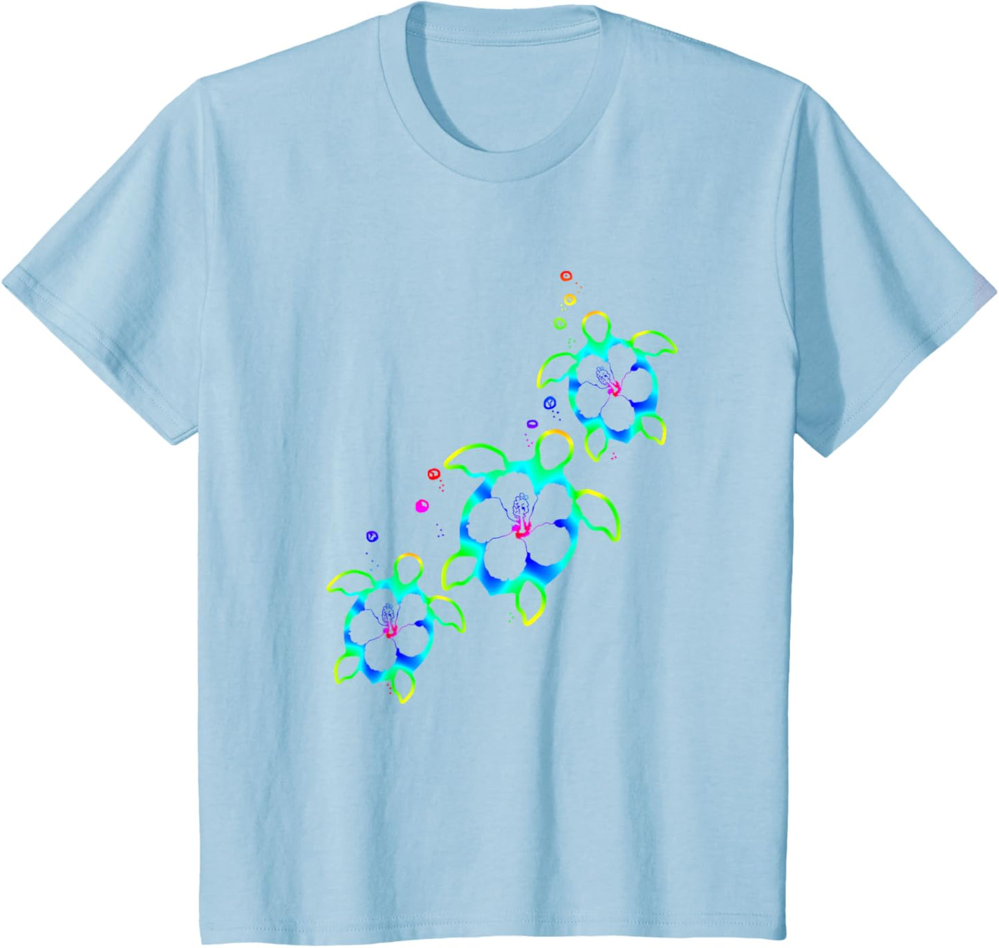 Tropical Colors Hawaiian Honu Sea Turtles T-Shirt