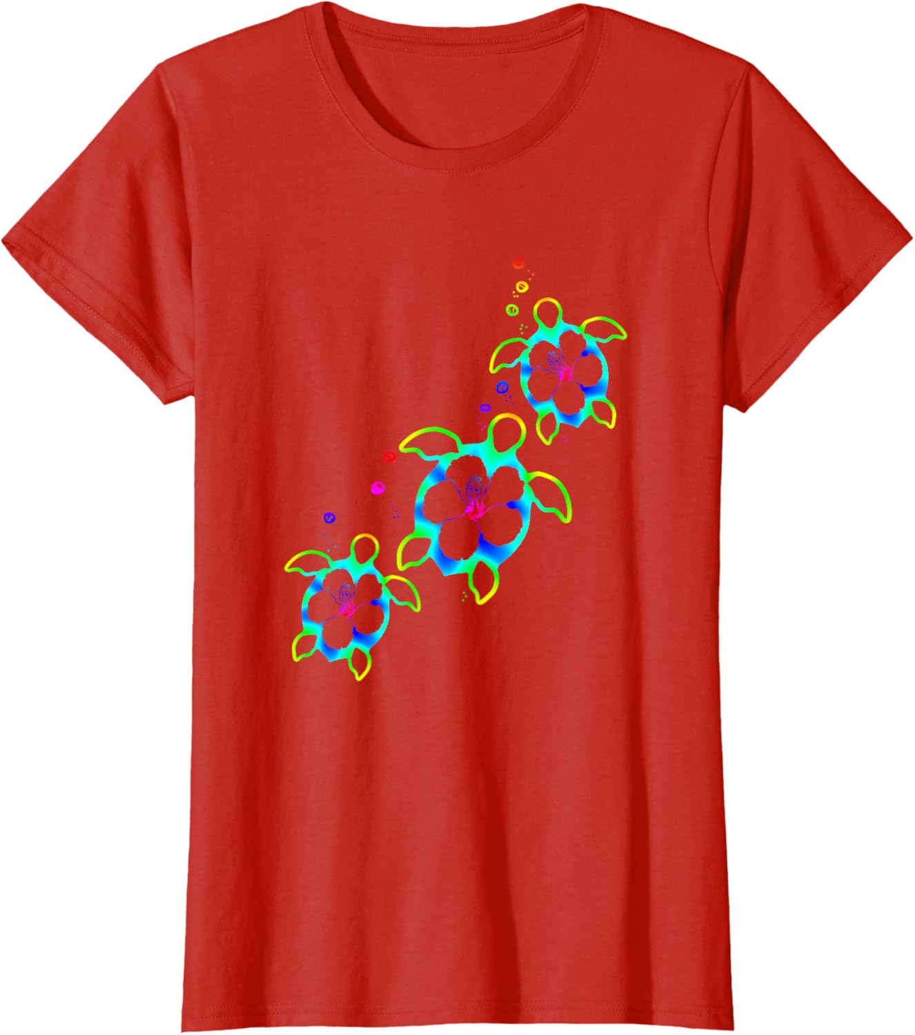 Tropical Colors Hawaiian Honu Sea Turtles T-Shirt