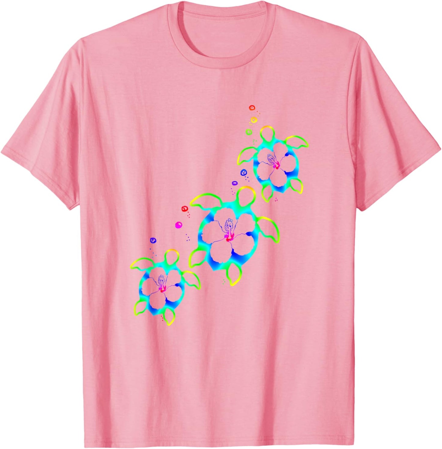 Tropical Colors Hawaiian Honu Sea Turtles T-Shirt