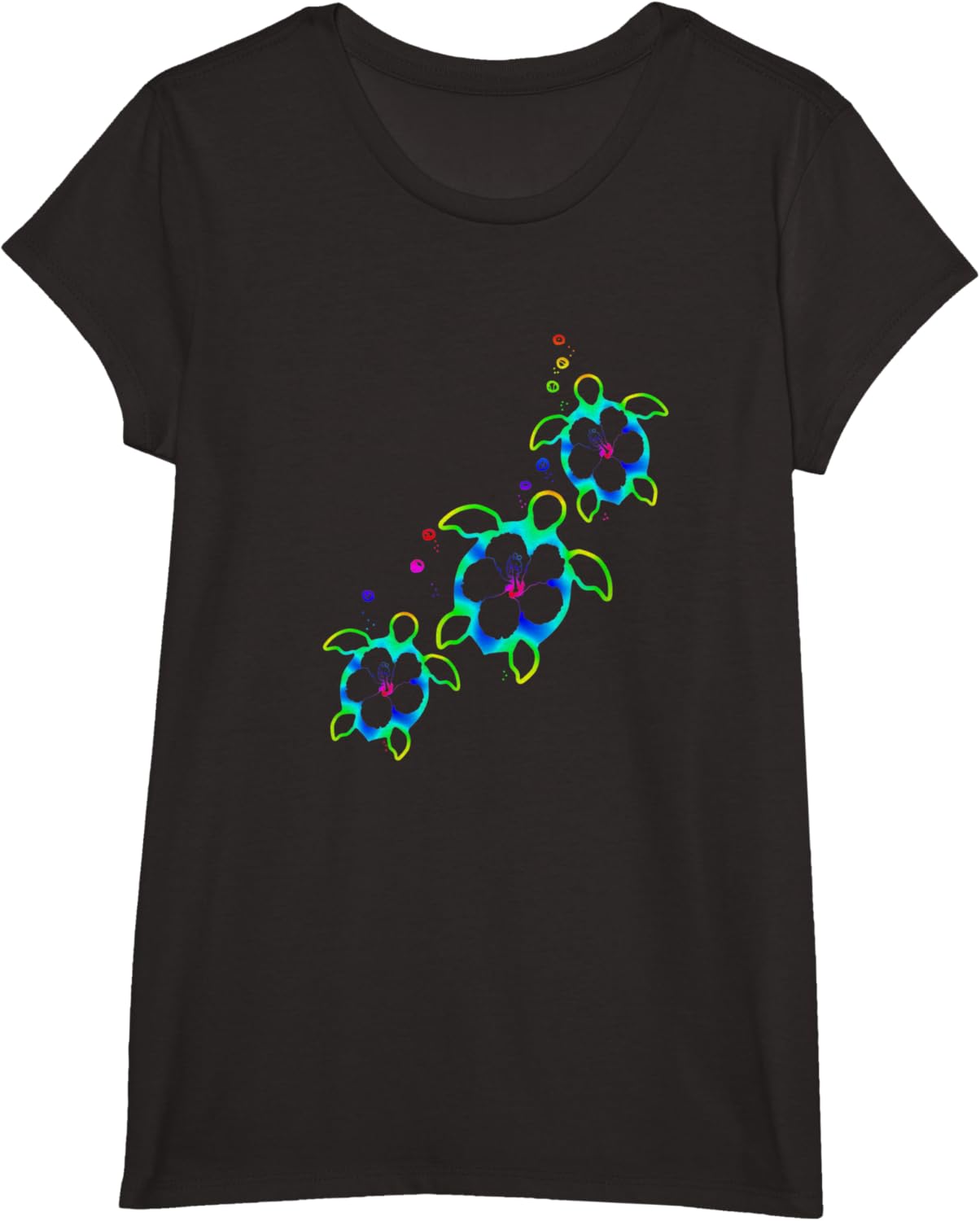 Tropical Colors Hawaiian Honu Sea Turtles T-Shirt