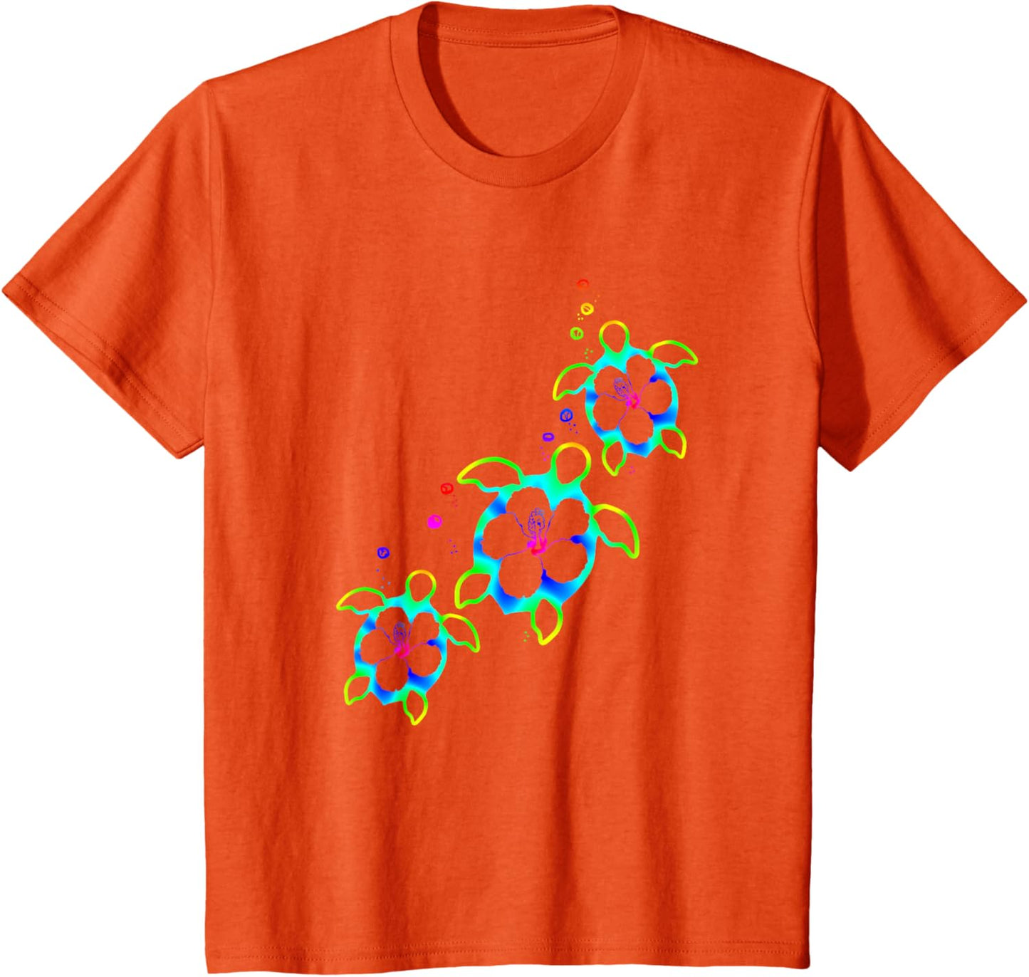 Tropical Colors Hawaiian Honu Sea Turtles T-Shirt