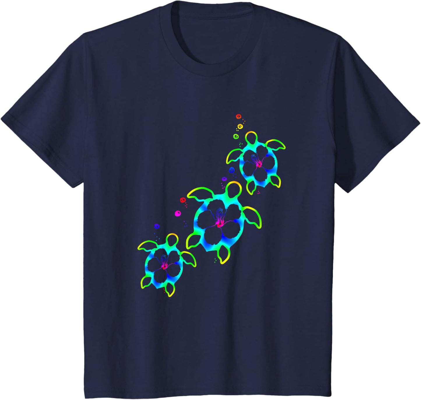 Tropical Colors Hawaiian Honu Sea Turtles T-Shirt