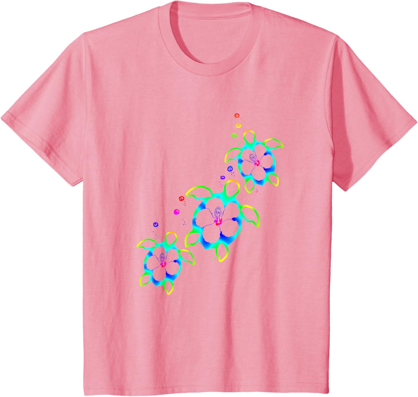 Tropical Colors Hawaiian Honu Sea Turtles T-Shirt