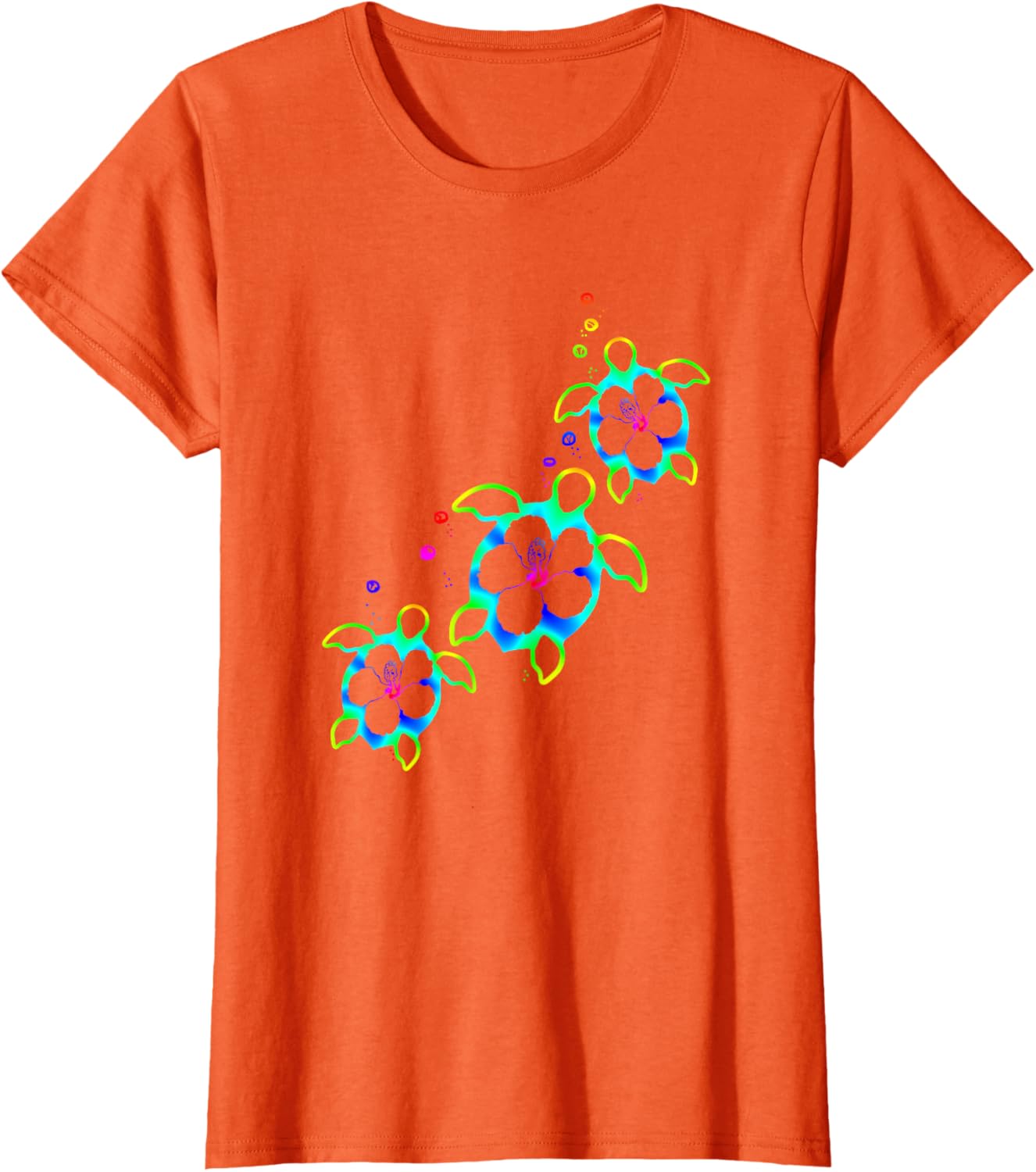 Tropical Colors Hawaiian Honu Sea Turtles T-Shirt