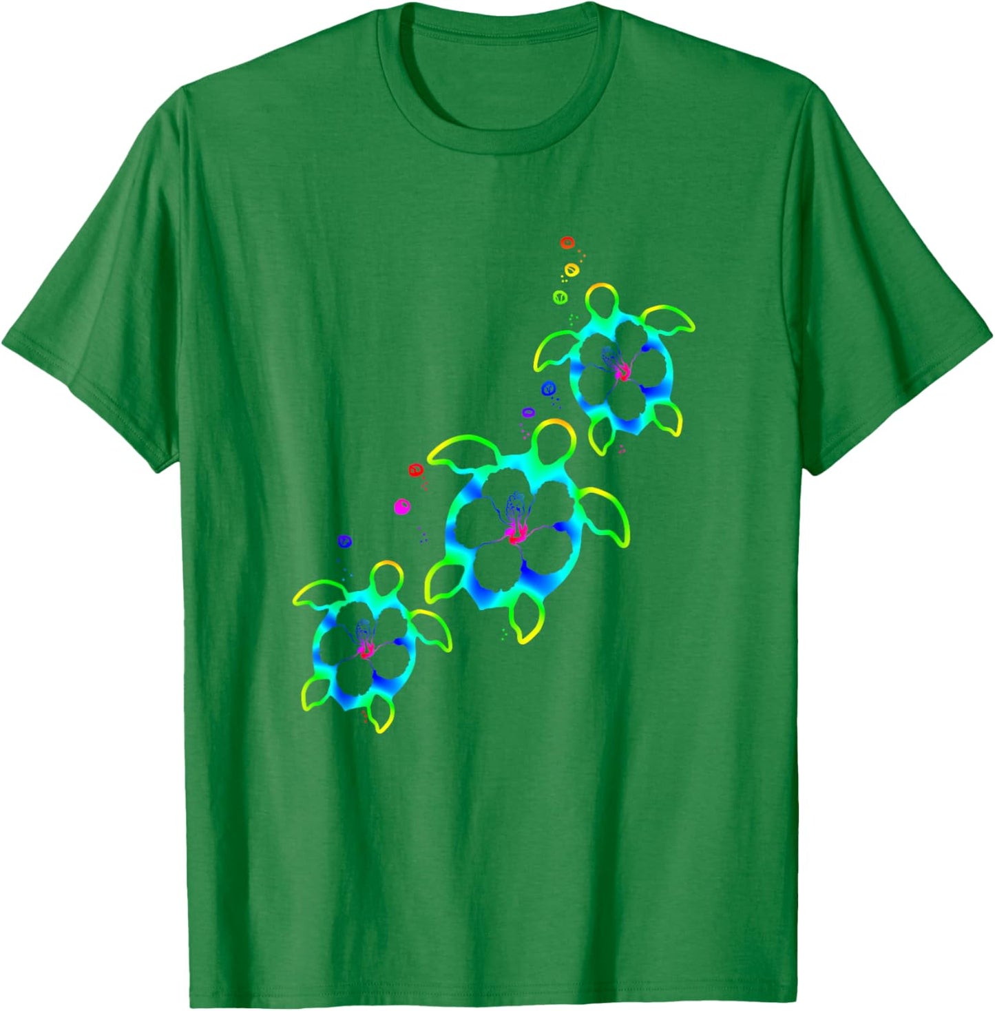 Tropical Colors Hawaiian Honu Sea Turtles T-Shirt