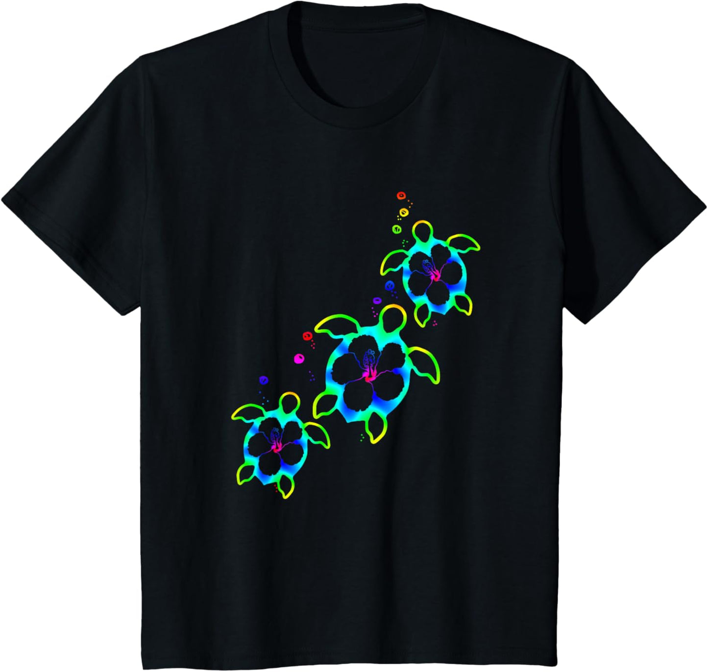 Tropical Colors Hawaiian Honu Sea Turtles T-Shirt