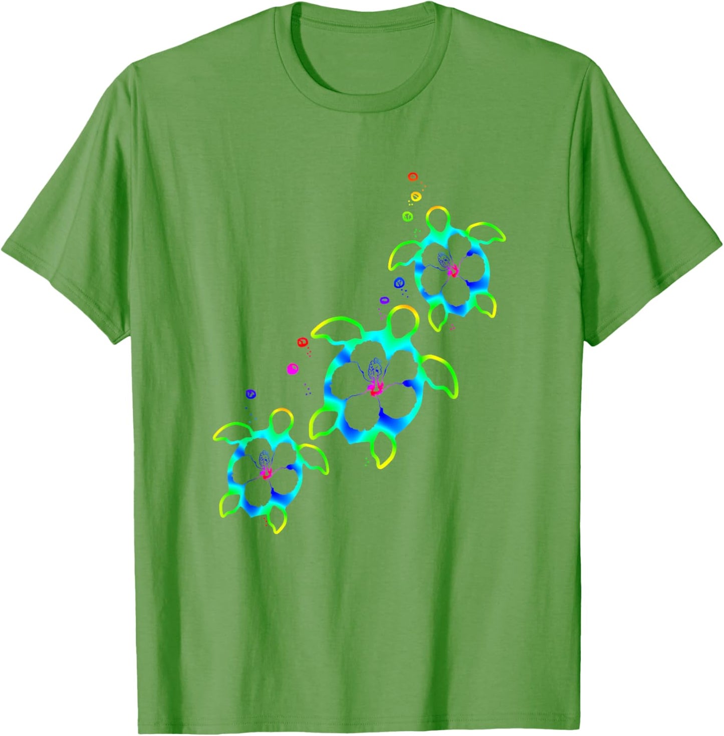 Tropical Colors Hawaiian Honu Sea Turtles T-Shirt