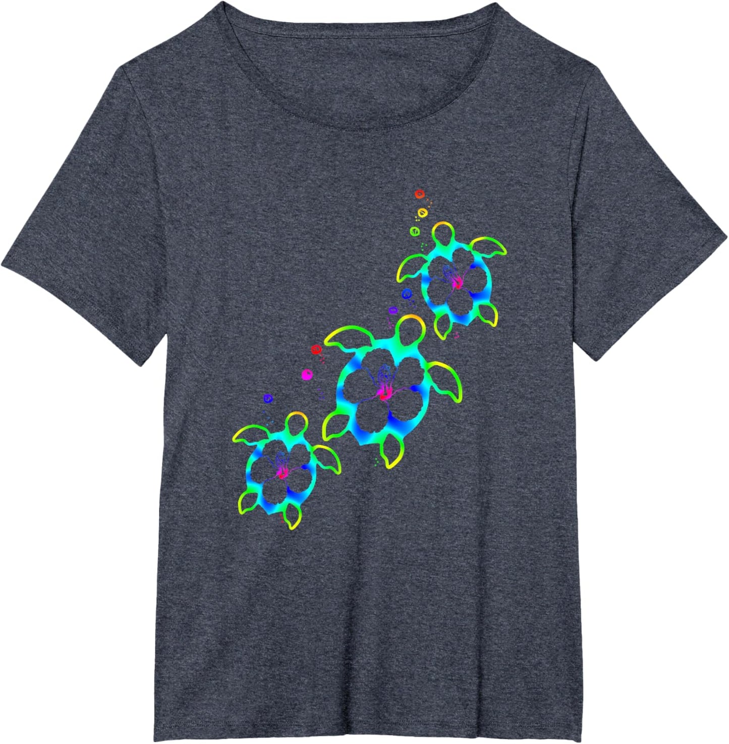 Tropical Colors Hawaiian Honu Sea Turtles T-Shirt