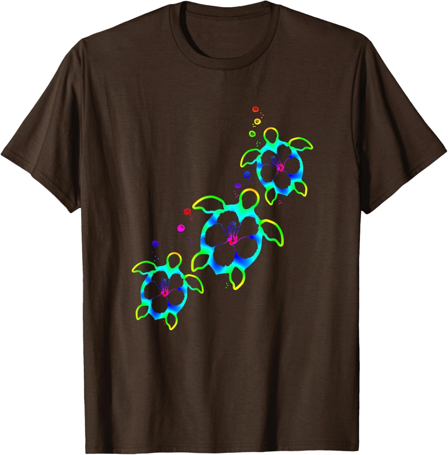 Tropical Colors Hawaiian Honu Sea Turtles T-Shirt