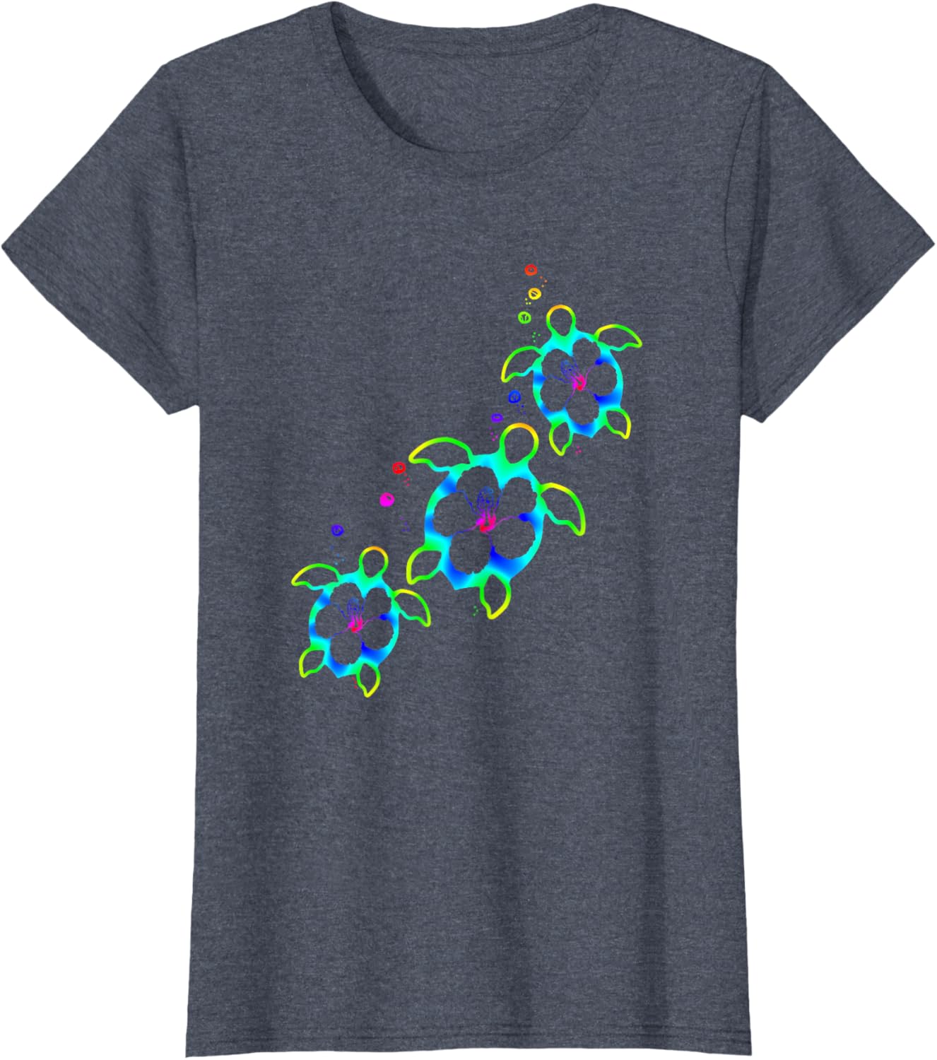 Tropical Colors Hawaiian Honu Sea Turtles T-Shirt