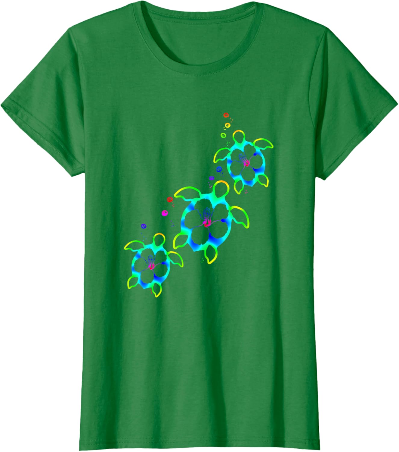 Tropical Colors Hawaiian Honu Sea Turtles T-Shirt