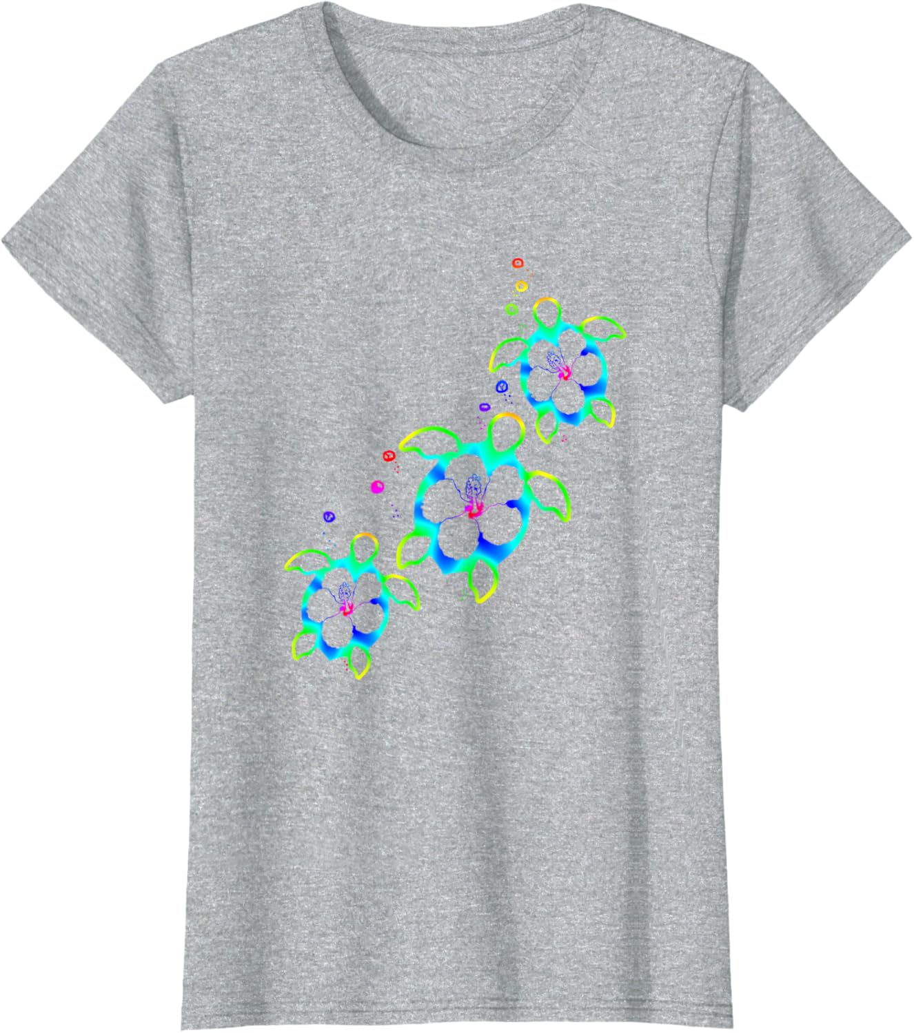 Tropical Colors Hawaiian Honu Sea Turtles T-Shirt