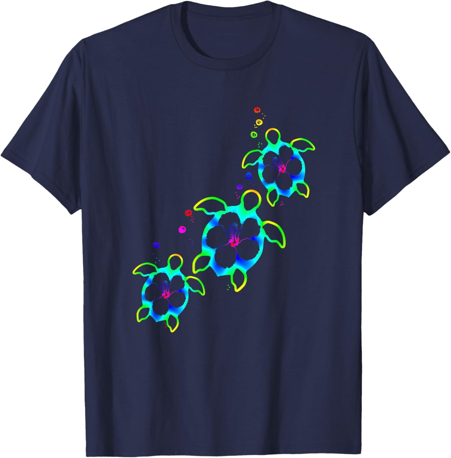 Tropical Colors Hawaiian Honu Sea Turtles T-Shirt