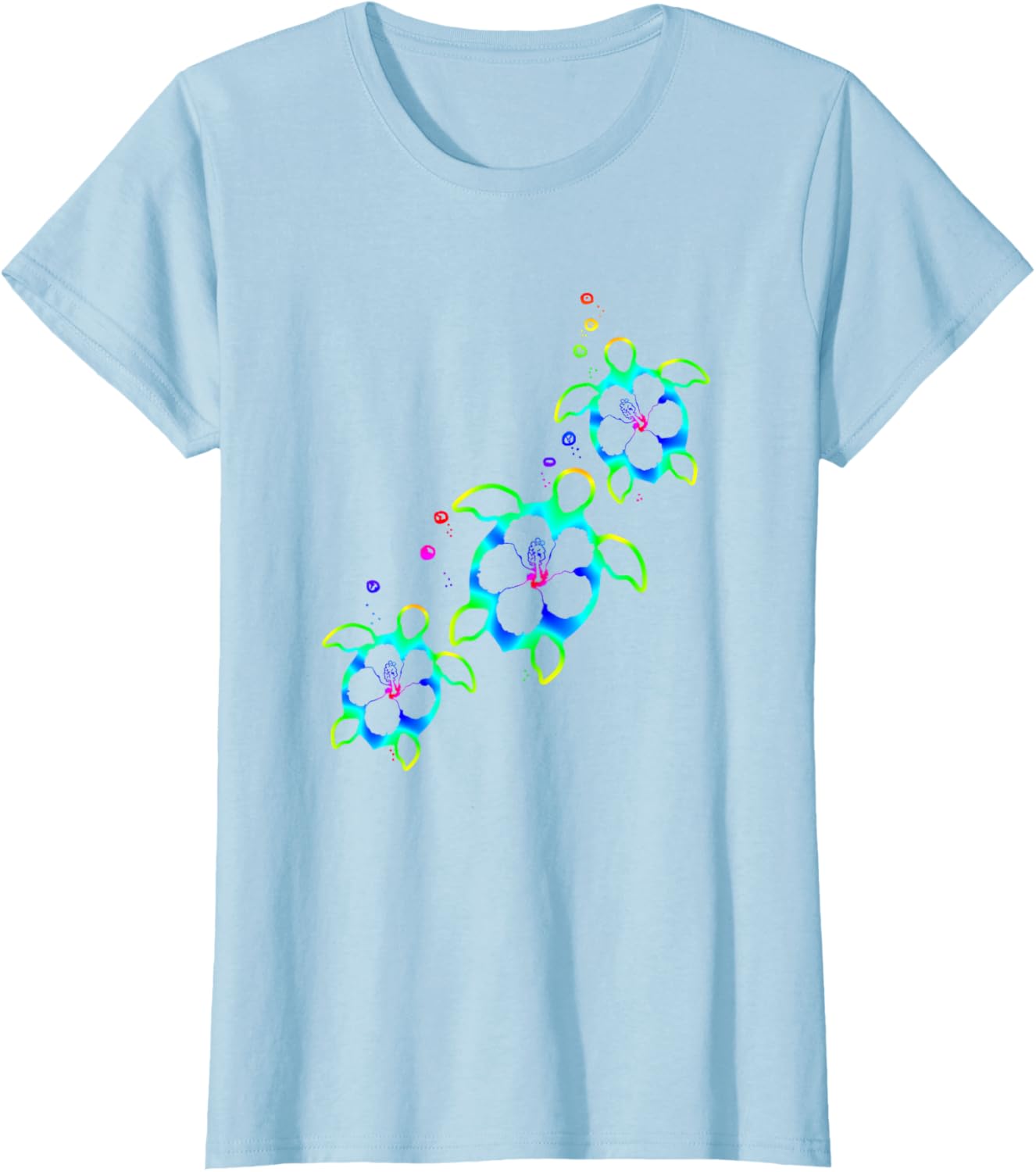 Tropical Colors Hawaiian Honu Sea Turtles T-Shirt