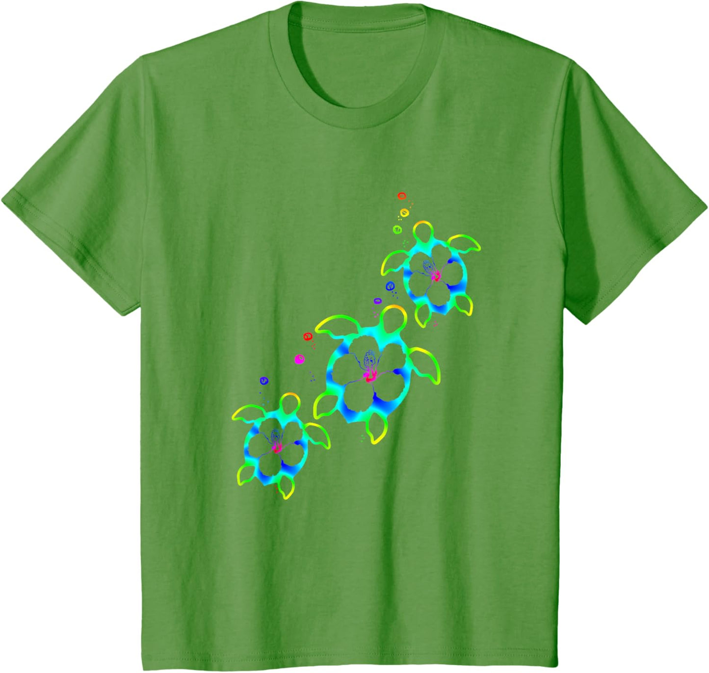 Tropical Colors Hawaiian Honu Sea Turtles T-Shirt