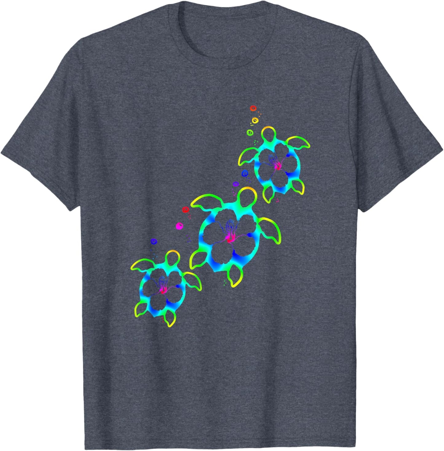 Tropical Colors Hawaiian Honu Sea Turtles T-Shirt