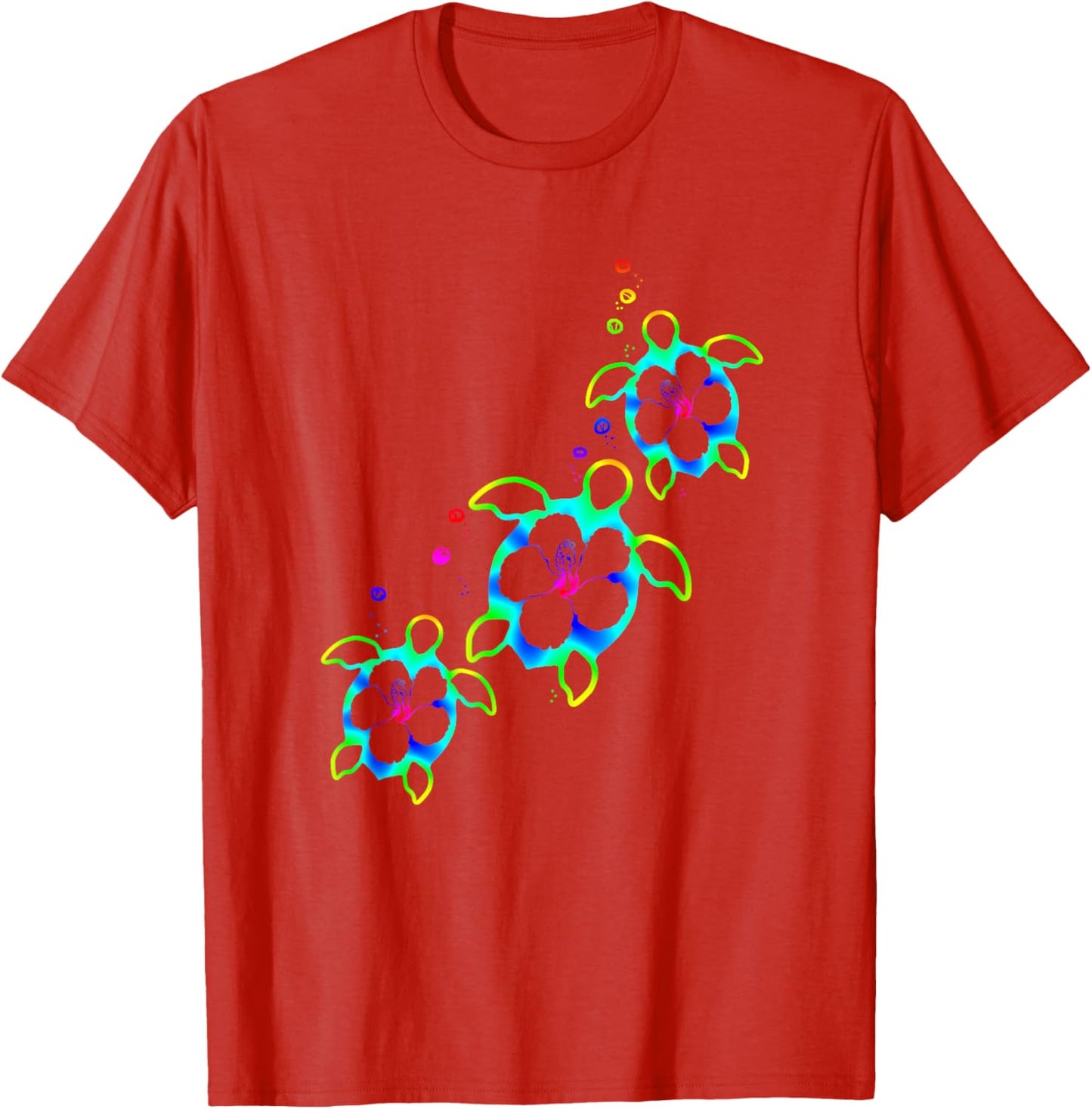 Tropical Colors Hawaiian Honu Sea Turtles T-Shirt