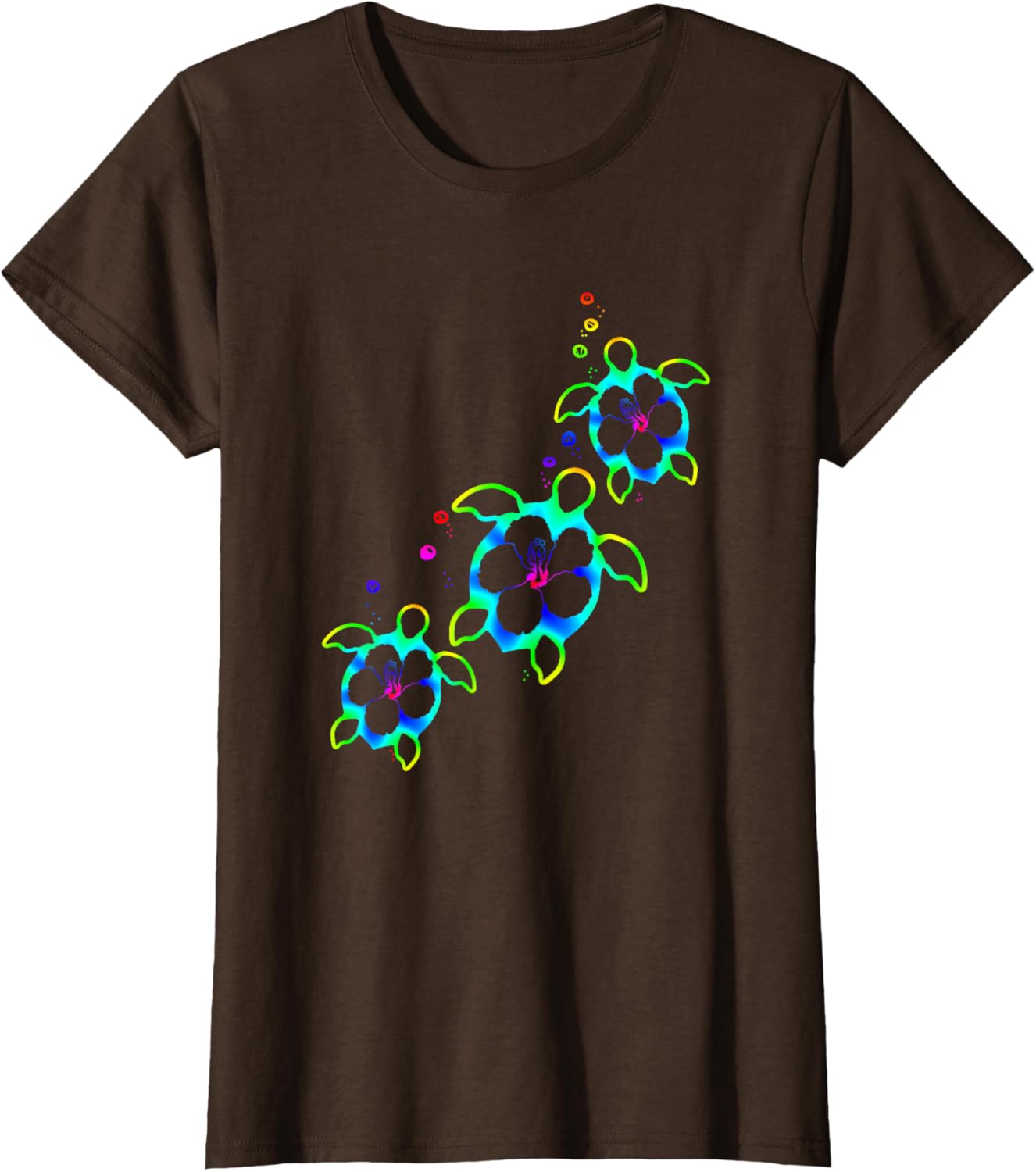 Tropical Colors Hawaiian Honu Sea Turtles T-Shirt
