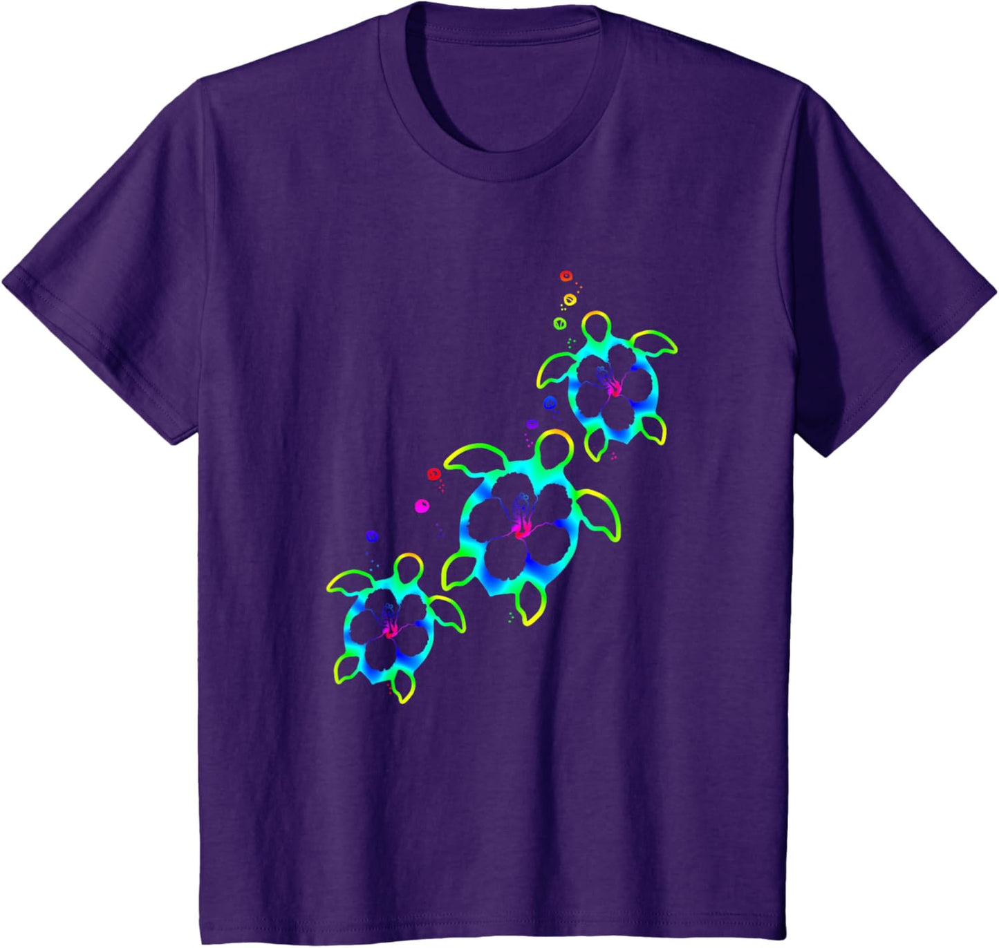 Tropical Colors Hawaiian Honu Sea Turtles T-Shirt