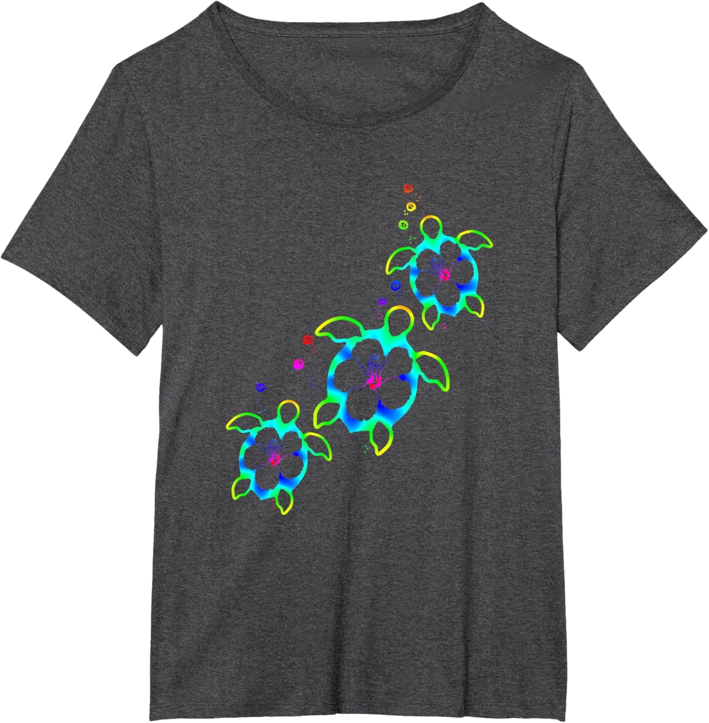 Tropical Colors Hawaiian Honu Sea Turtles T-Shirt
