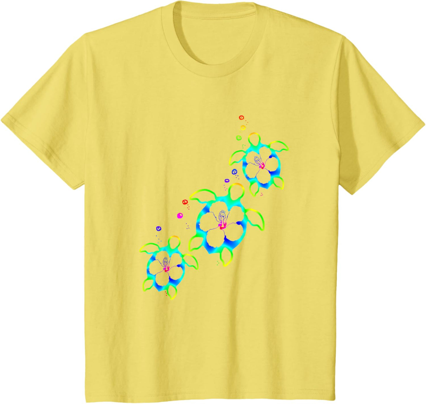 Tropical Colors Hawaiian Honu Sea Turtles T-Shirt