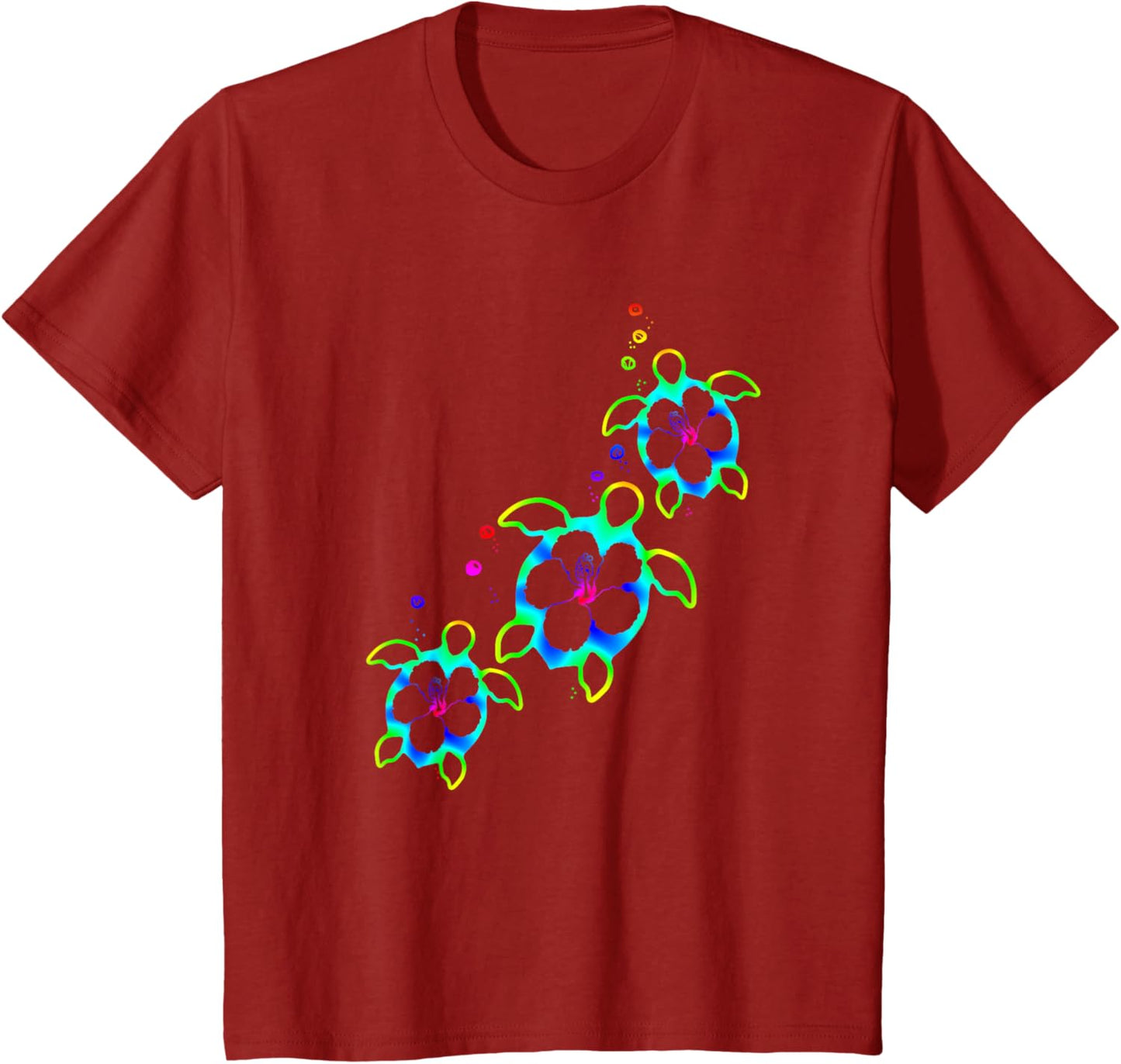 Tropical Colors Hawaiian Honu Sea Turtles T-Shirt