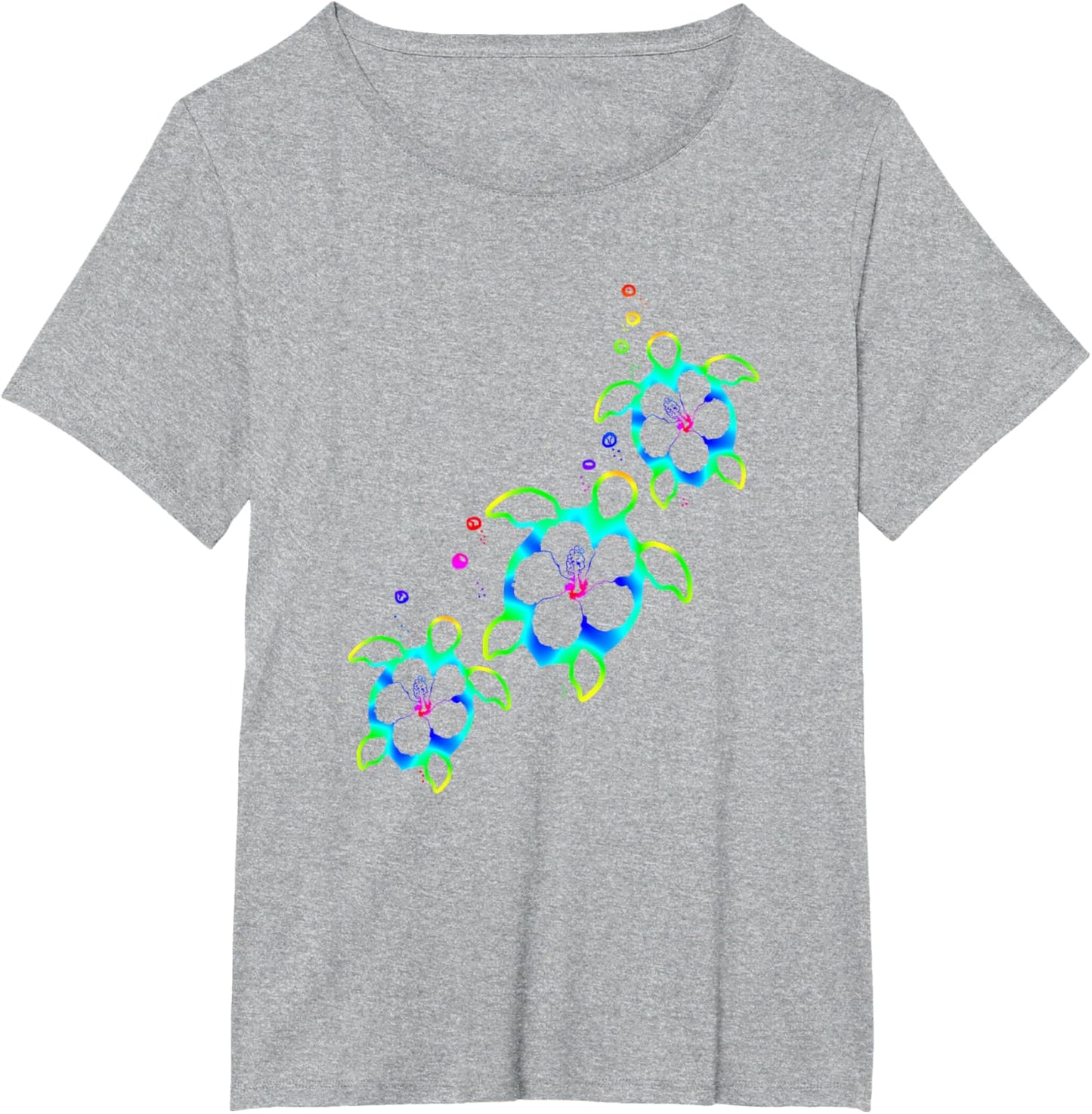 Tropical Colors Hawaiian Honu Sea Turtles T-Shirt