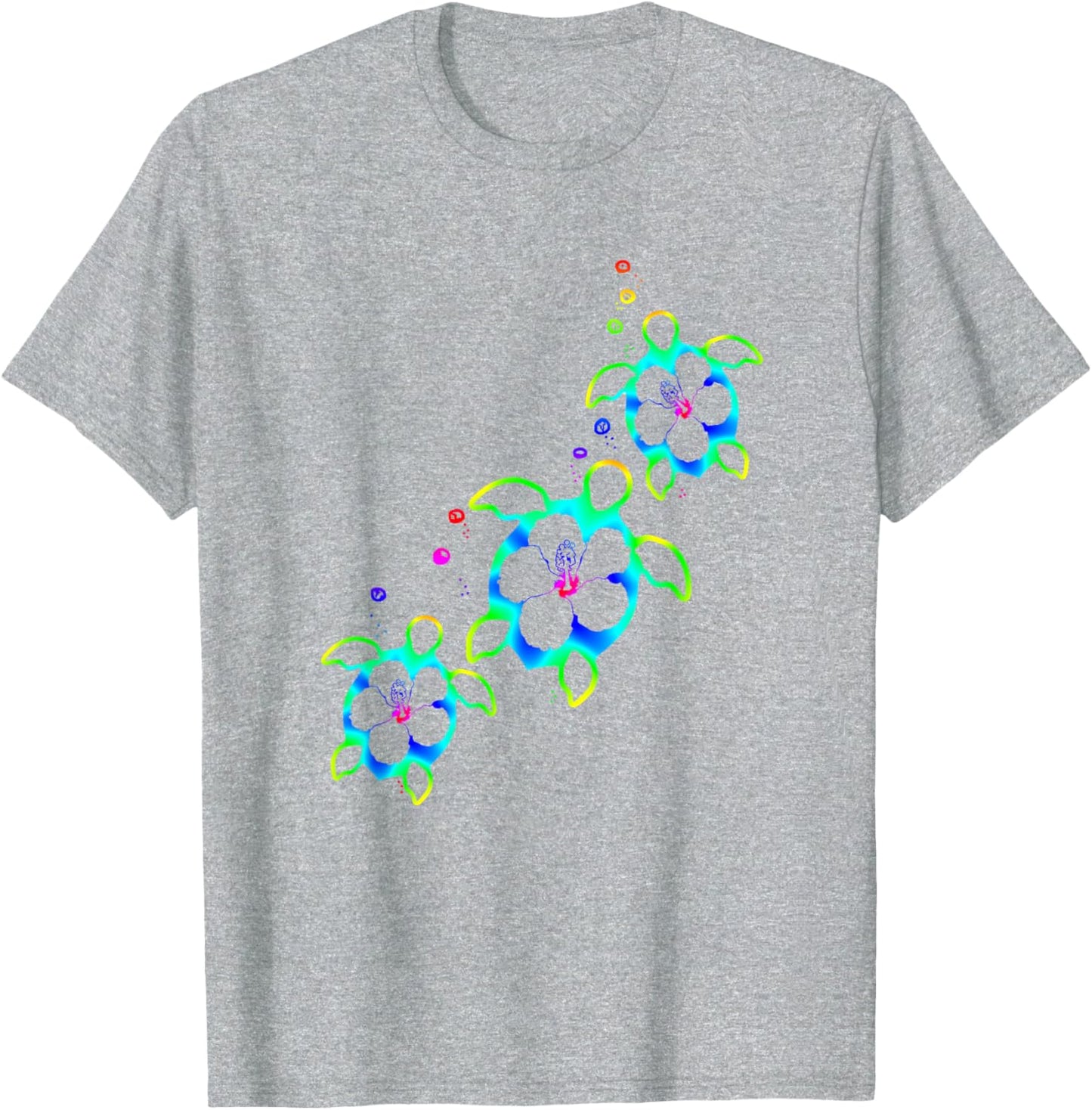 Tropical Colors Hawaiian Honu Sea Turtles T-Shirt