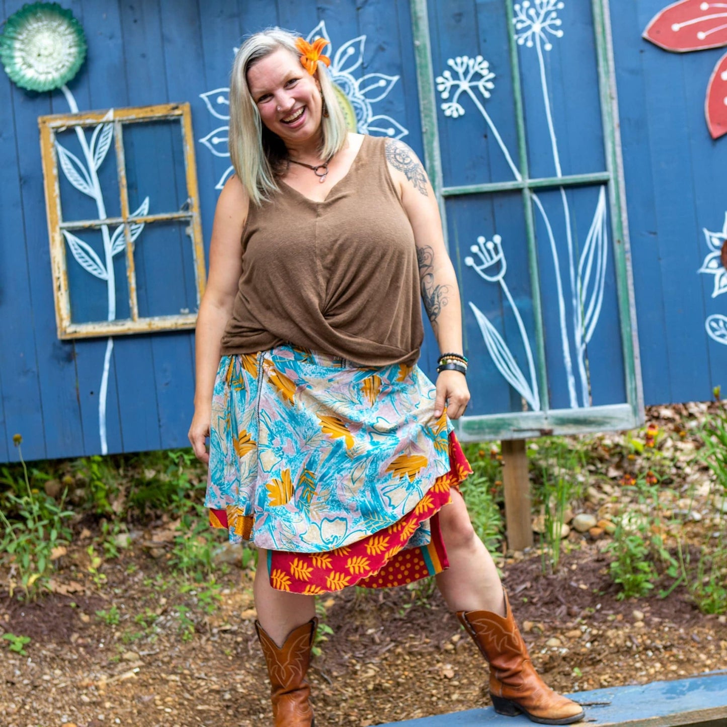 The Original Sari Wrap Skirt - Hawaiian Flair