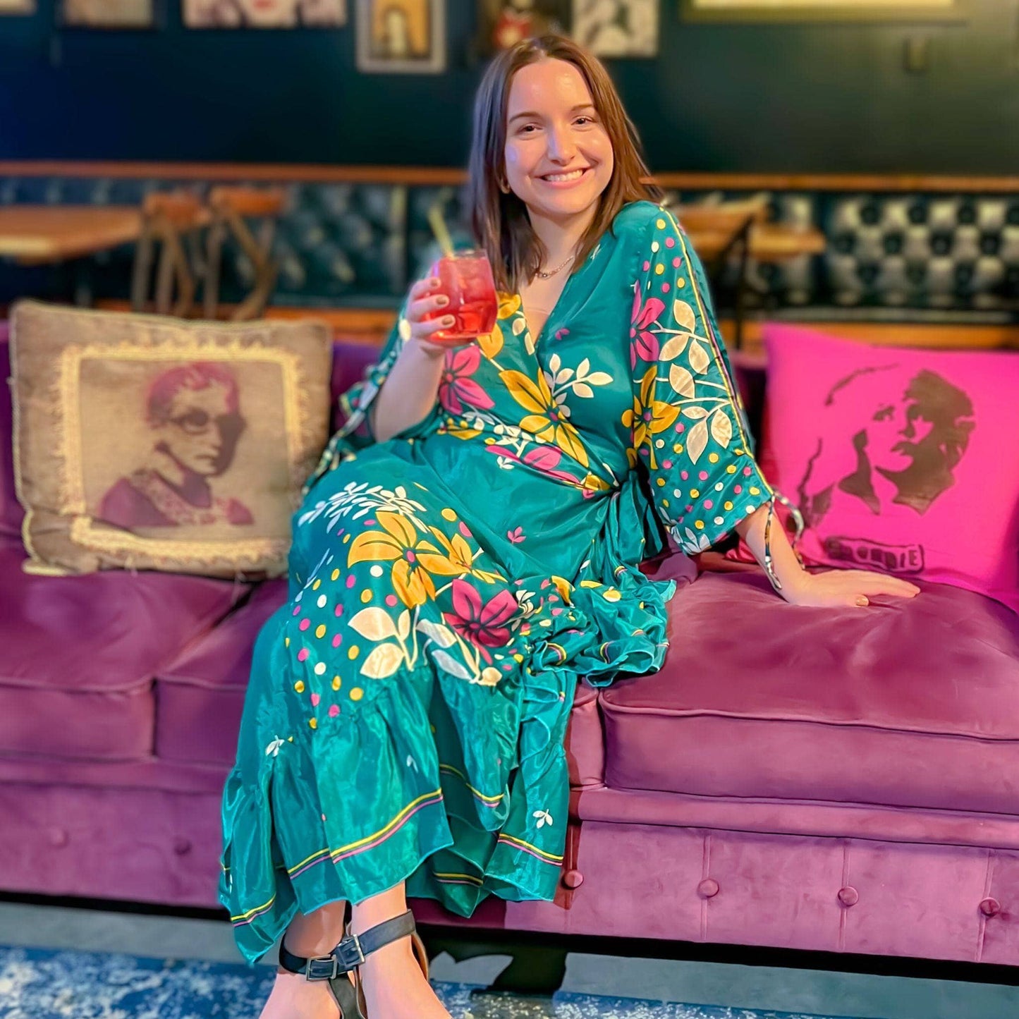 Zaria One-of-a-Kind Wrap Dress – Handmade, Sustainable, Stunning - Hawaiian Flair