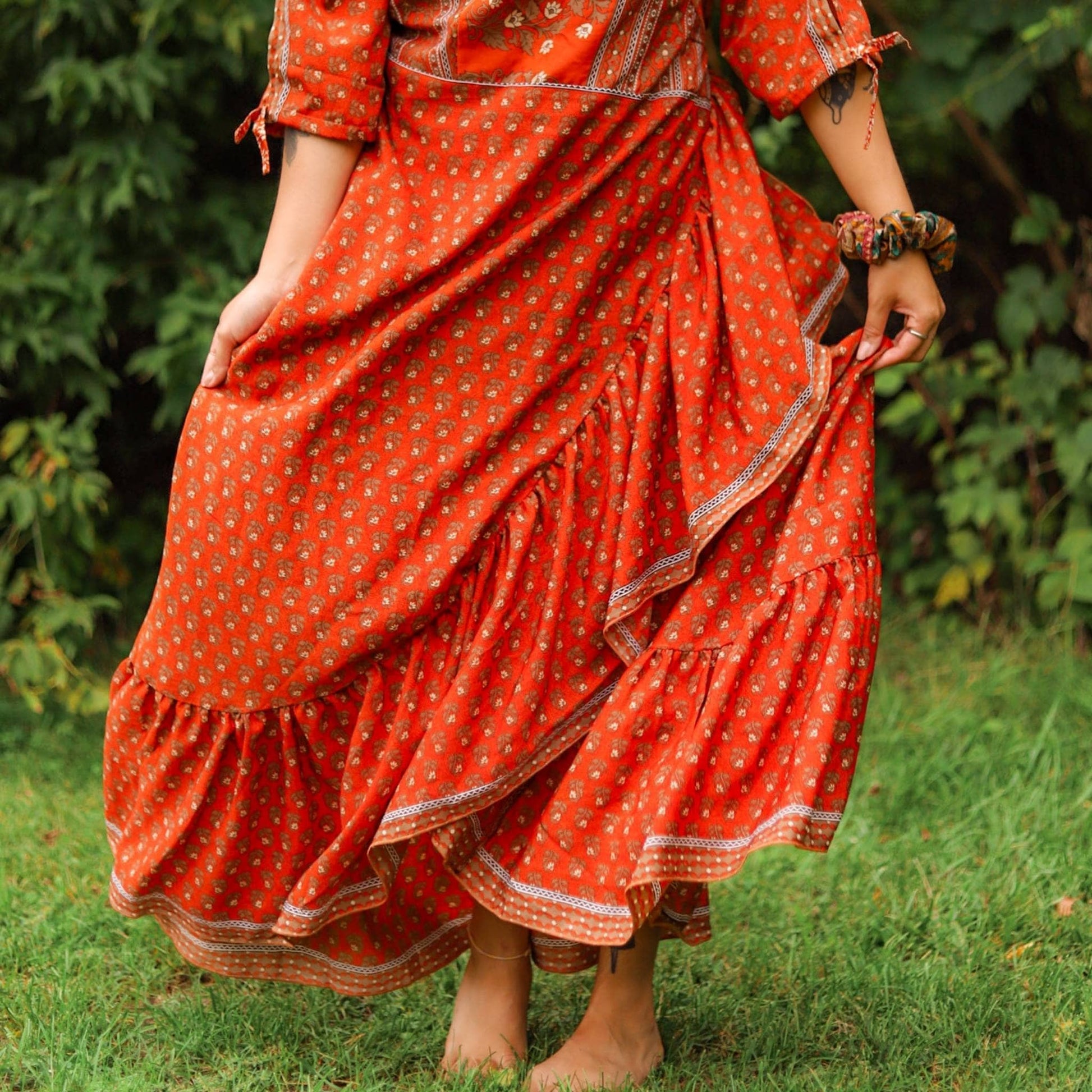 Zaria One-of-a-Kind Wrap Dress – Handmade, Sustainable, Stunning - Hawaiian Flair
