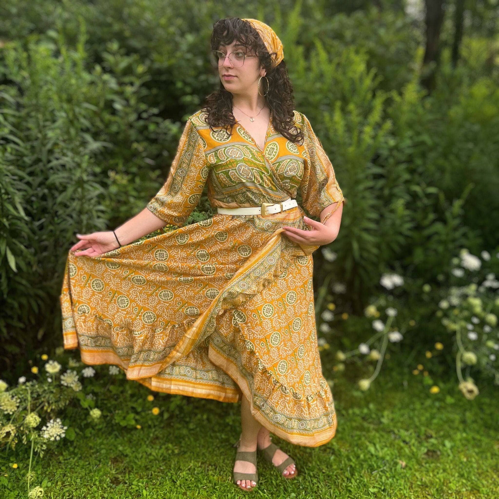 Zaria One-of-a-Kind Wrap Dress – Handmade, Sustainable, Stunning - Hawaiian Flair