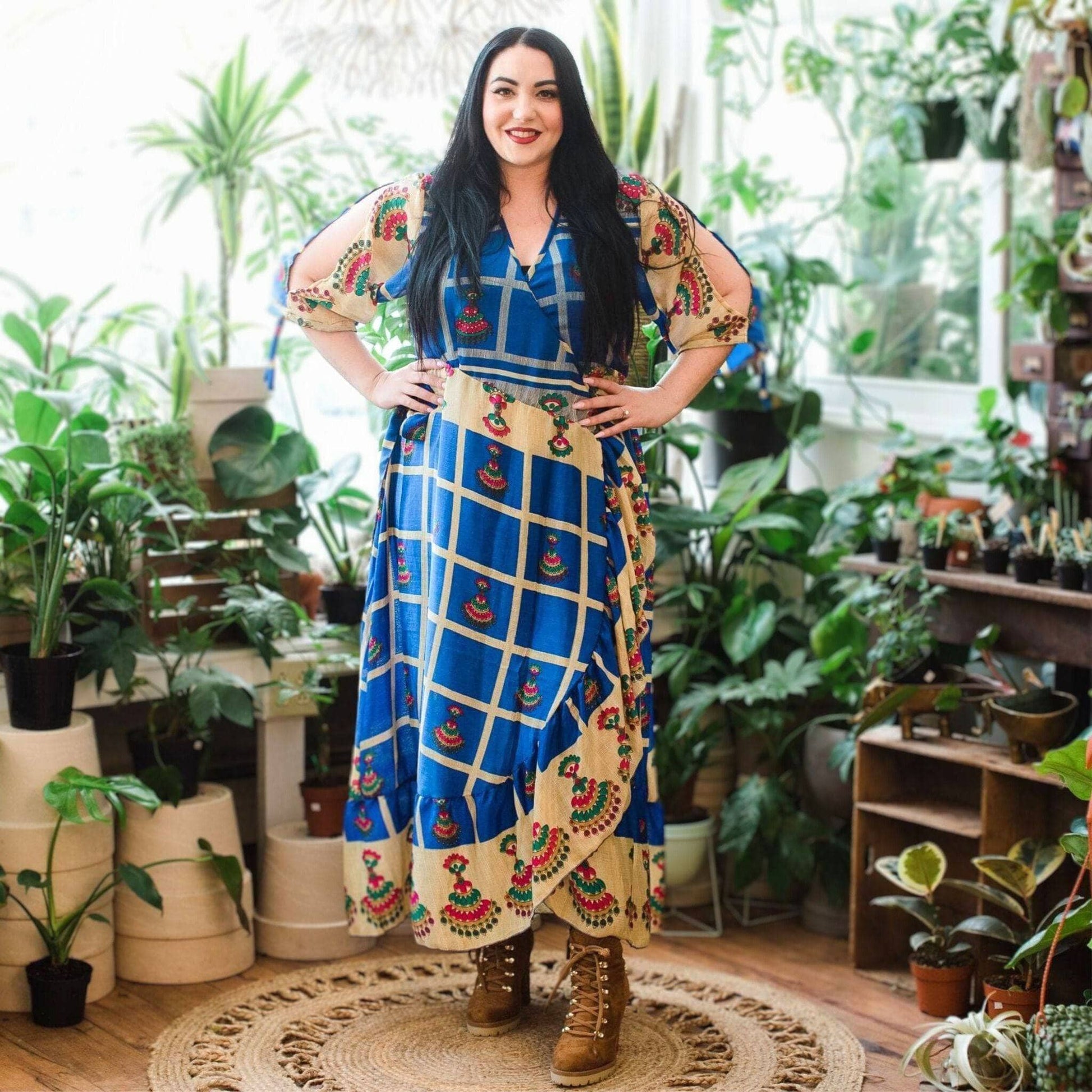 Zaria One-of-a-Kind Wrap Dress – Handmade, Sustainable, Stunning - Hawaiian Flair