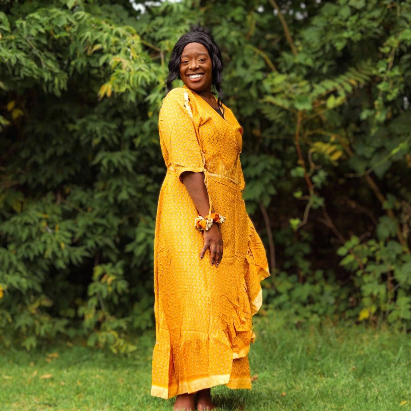 Zaria One-of-a-Kind Wrap Dress – Handmade, Sustainable, Stunning - Hawaiian Flair