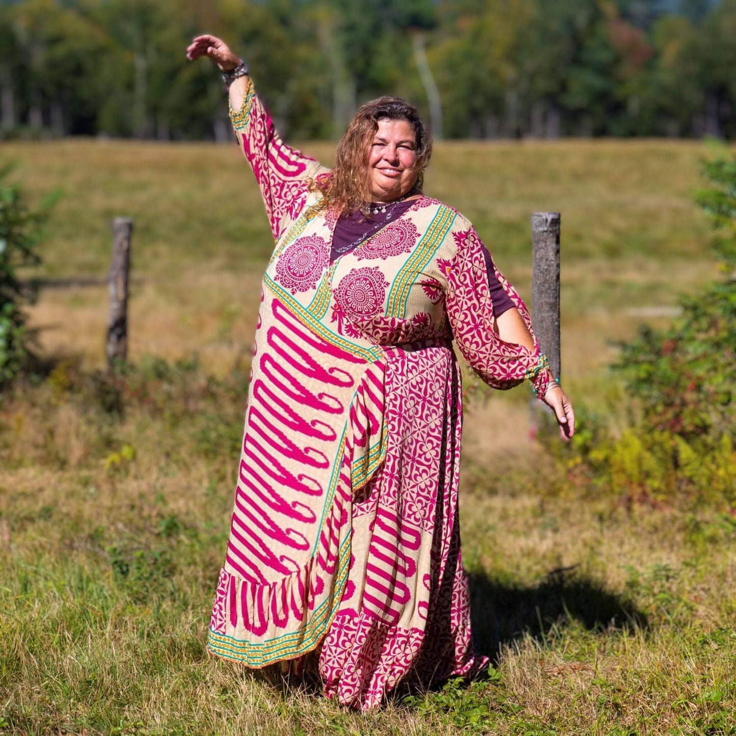 Zaria One-of-a-Kind Wrap Dress – Handmade, Sustainable, Stunning - Hawaiian Flair