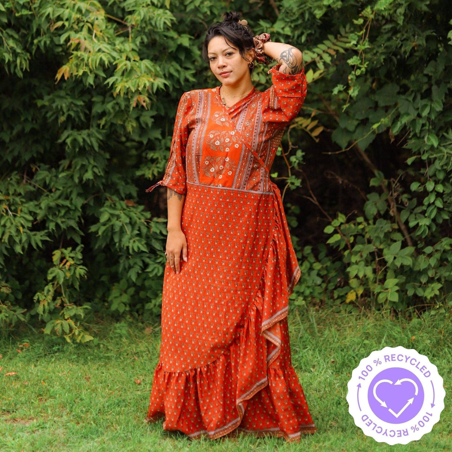 Zaria One-of-a-Kind Wrap Dress – Handmade, Sustainable, Stunning - Hawaiian Flair